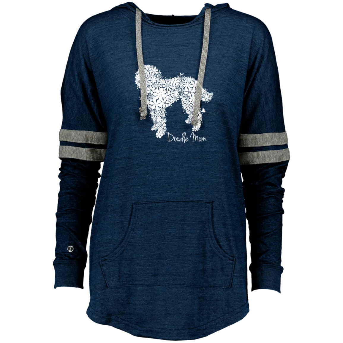 Doodle Flowers Ladies Hooded Low Key Pullover