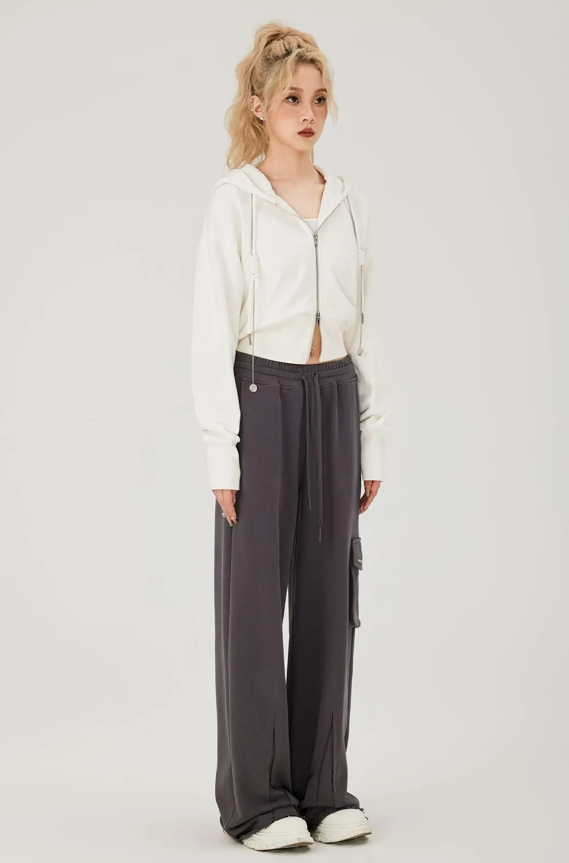 Double Zip Cropped Hoodie