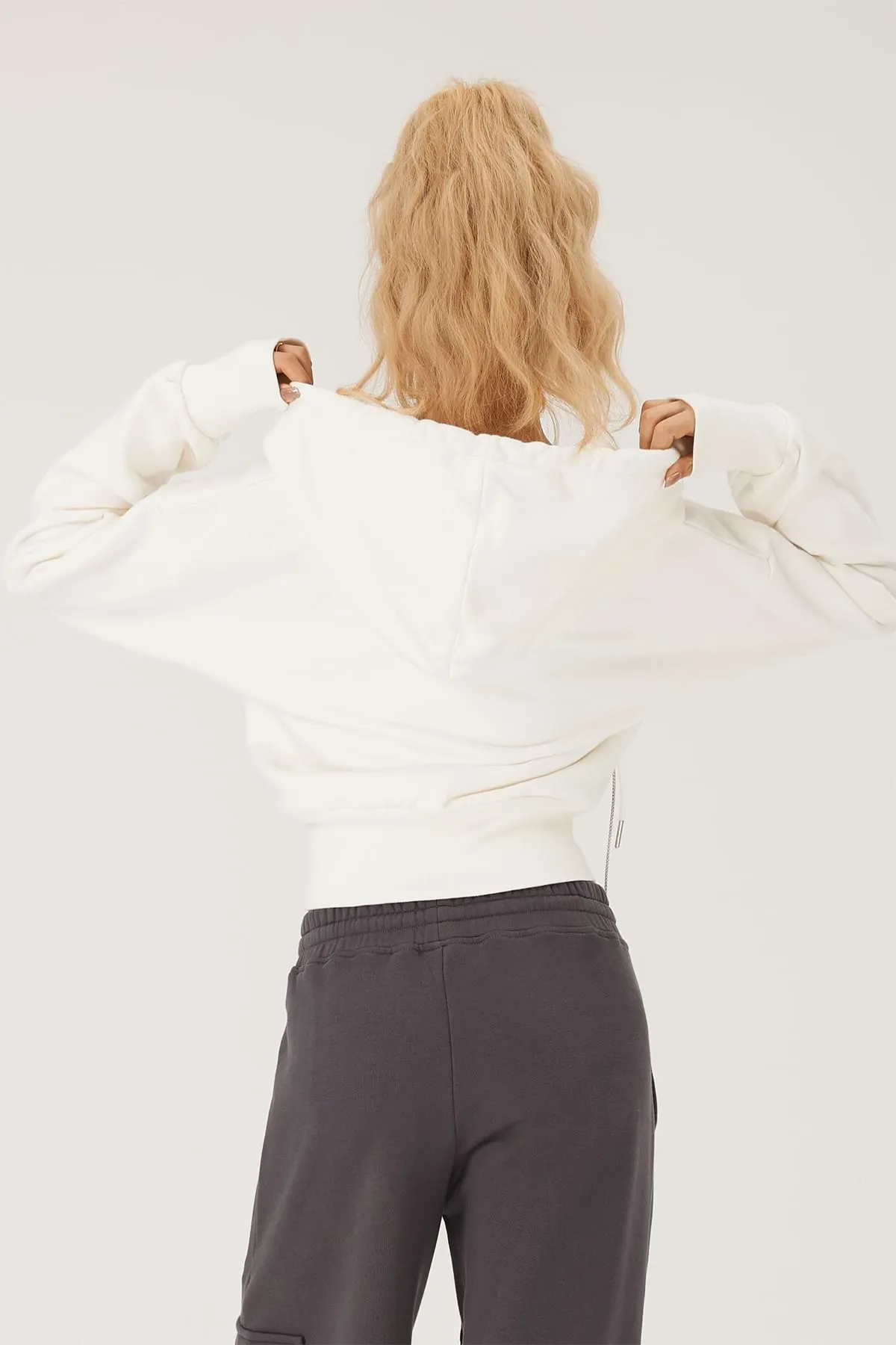 Double Zip Cropped Hoodie