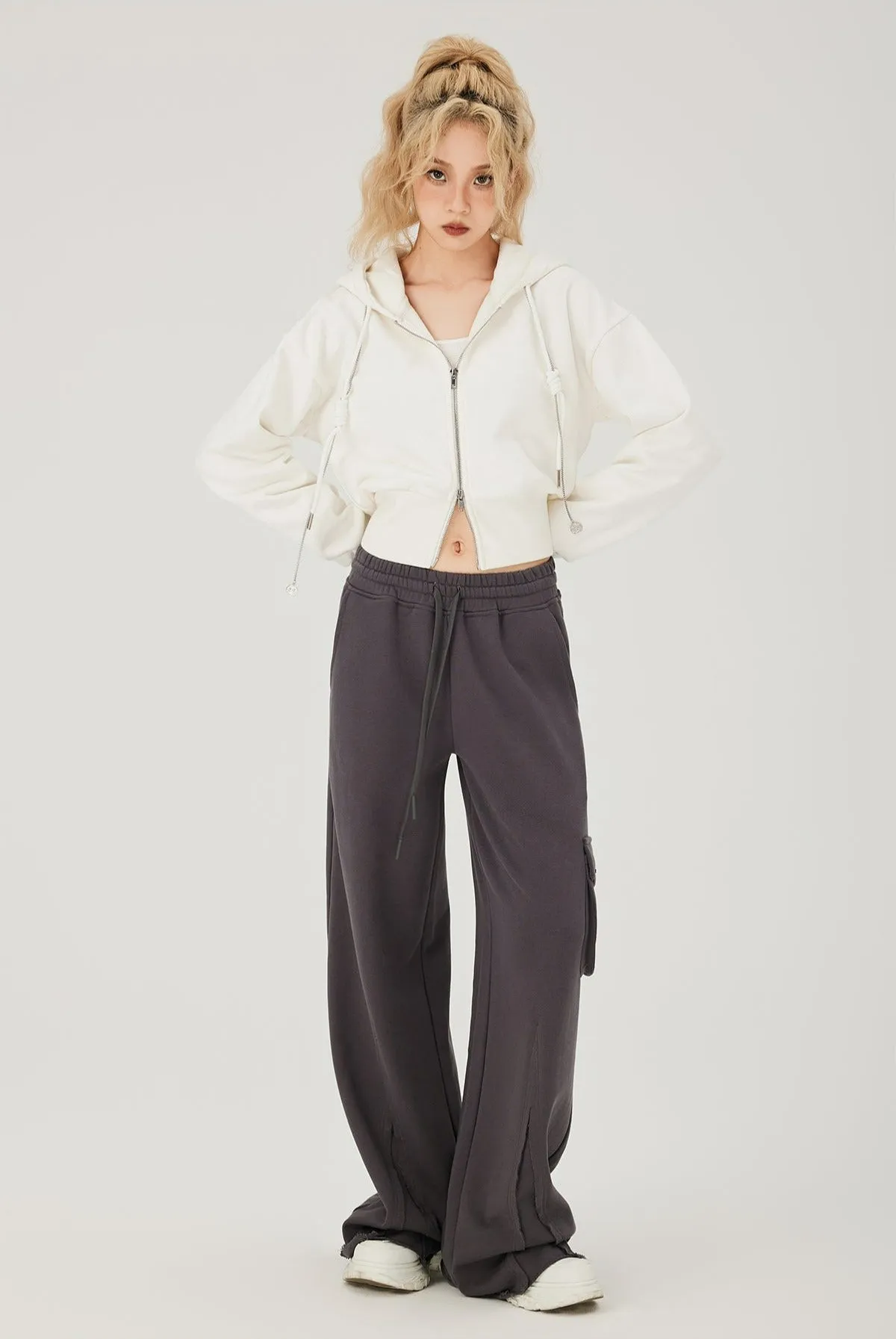 Double Zip Cropped Hoodie