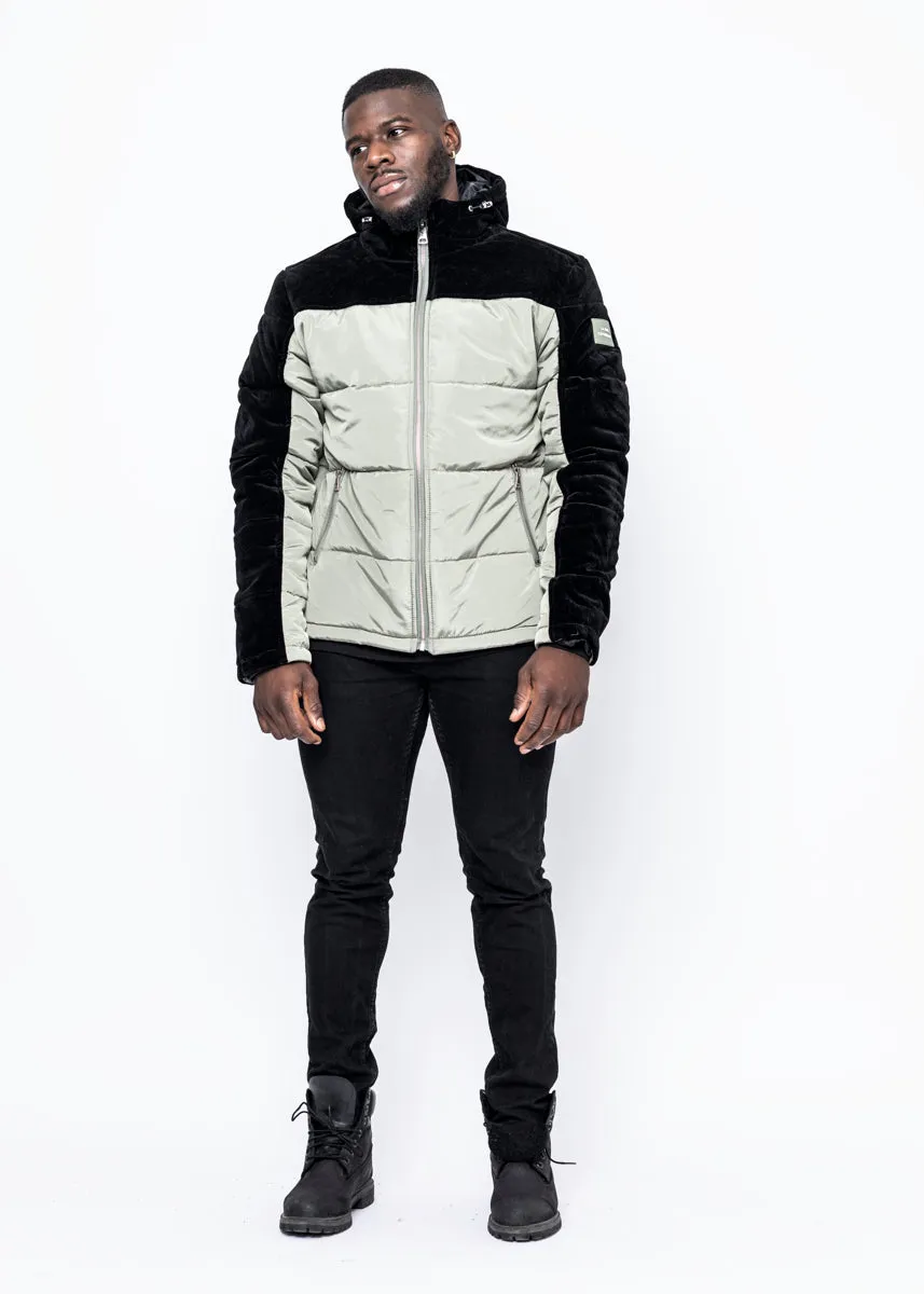 DOWN JACKET - LIME GREEN VELVET