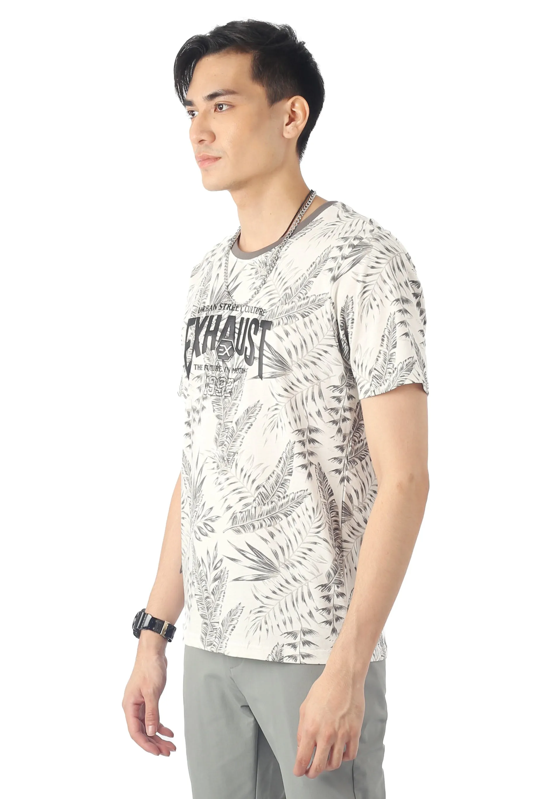 EXHAUST ROUND NECK T SHIRT [FREE CUT] 1684
