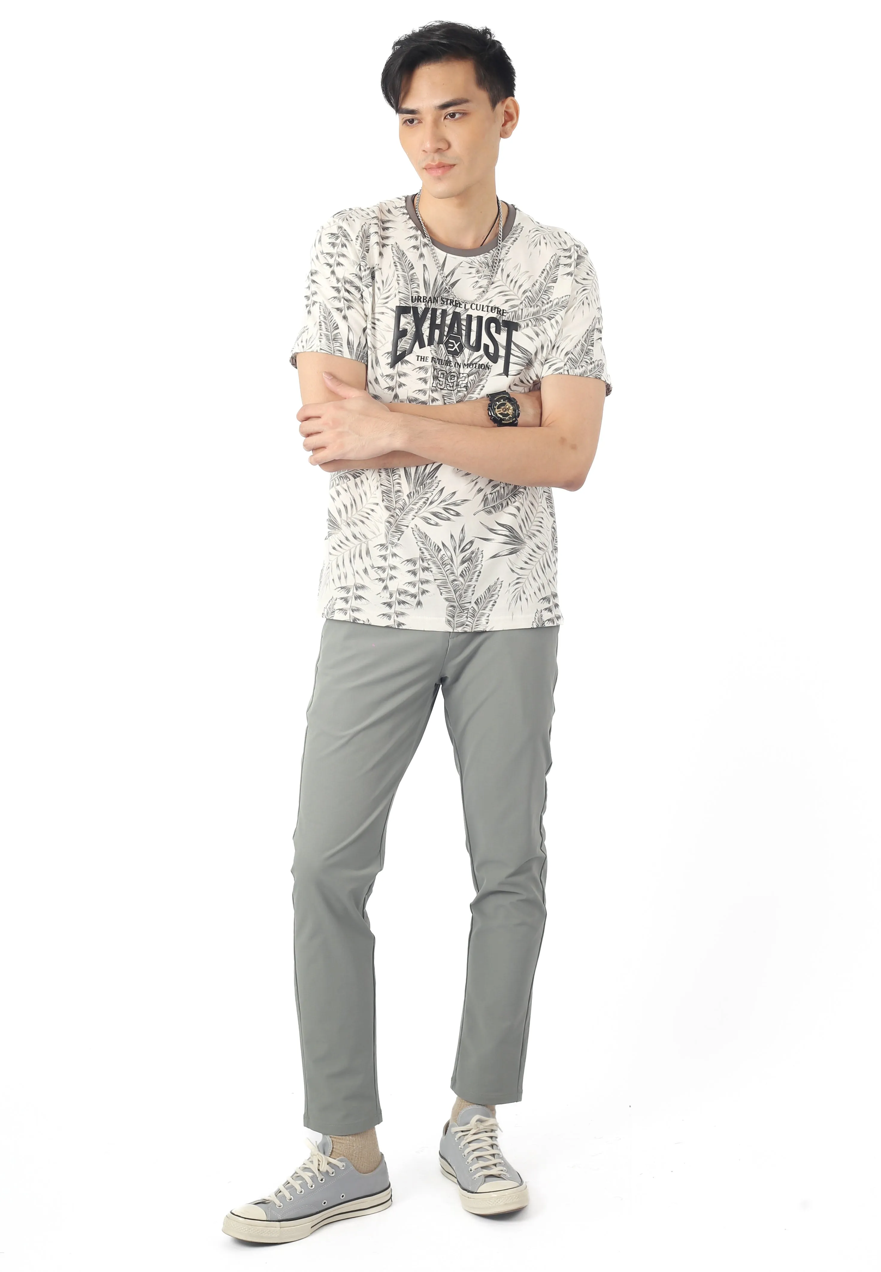 EXHAUST ROUND NECK T SHIRT [FREE CUT] 1684