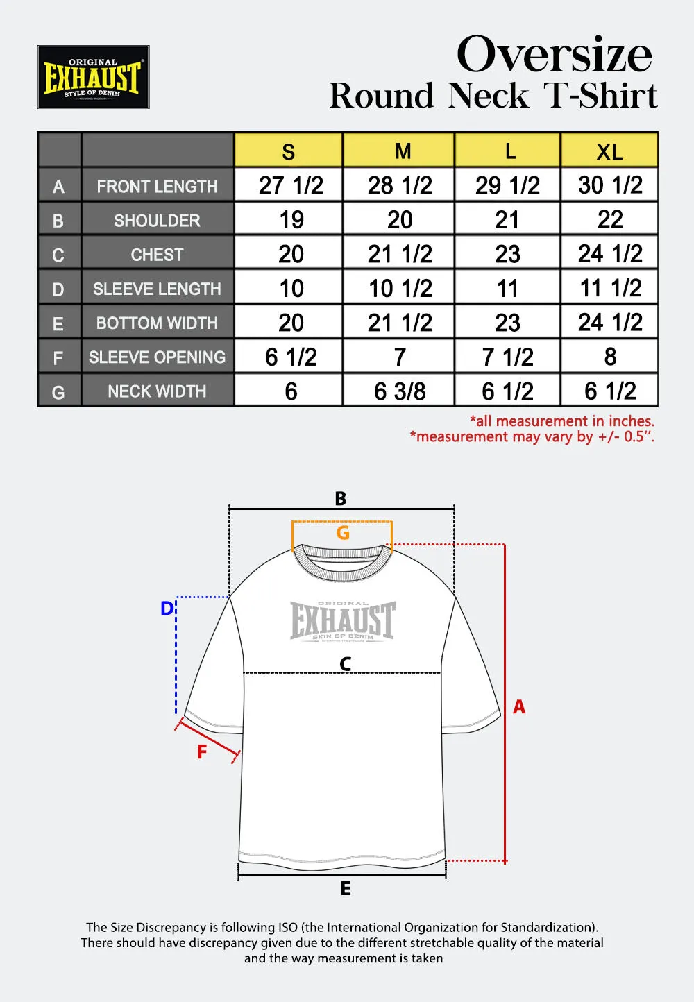 EXHAUST ROUND NECK T SHIRT [OVERSIZE] 1663