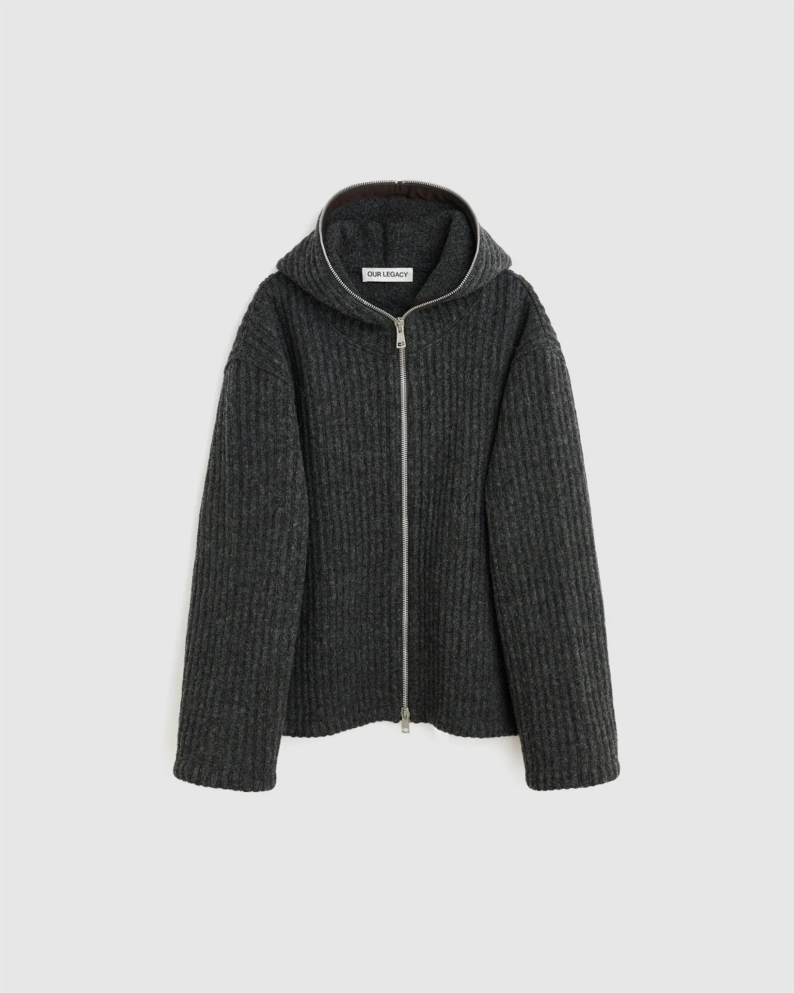 Full Zip Hood Antracite Mega Rib