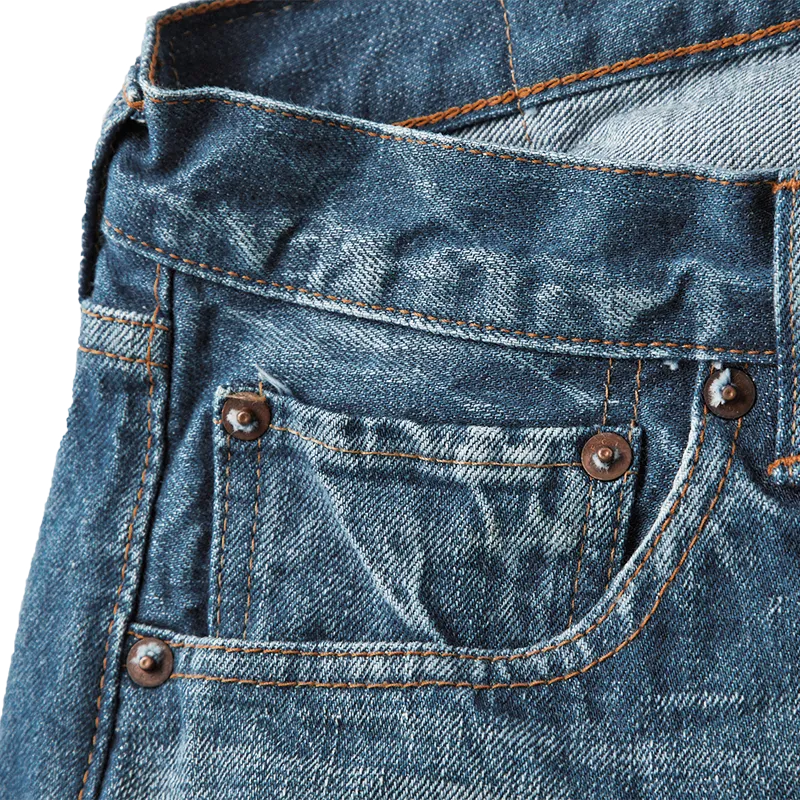 Fullcount & Co. 1102-FADE - Straight Denim - 13.7oz - Raw Indigo Blue