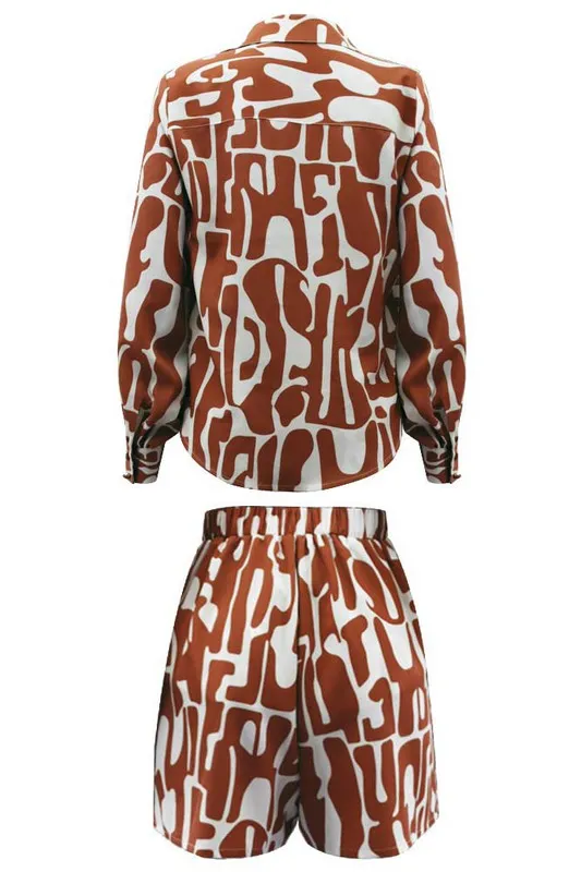 GlamRight 2.0- Brown and White Fashion Short Set