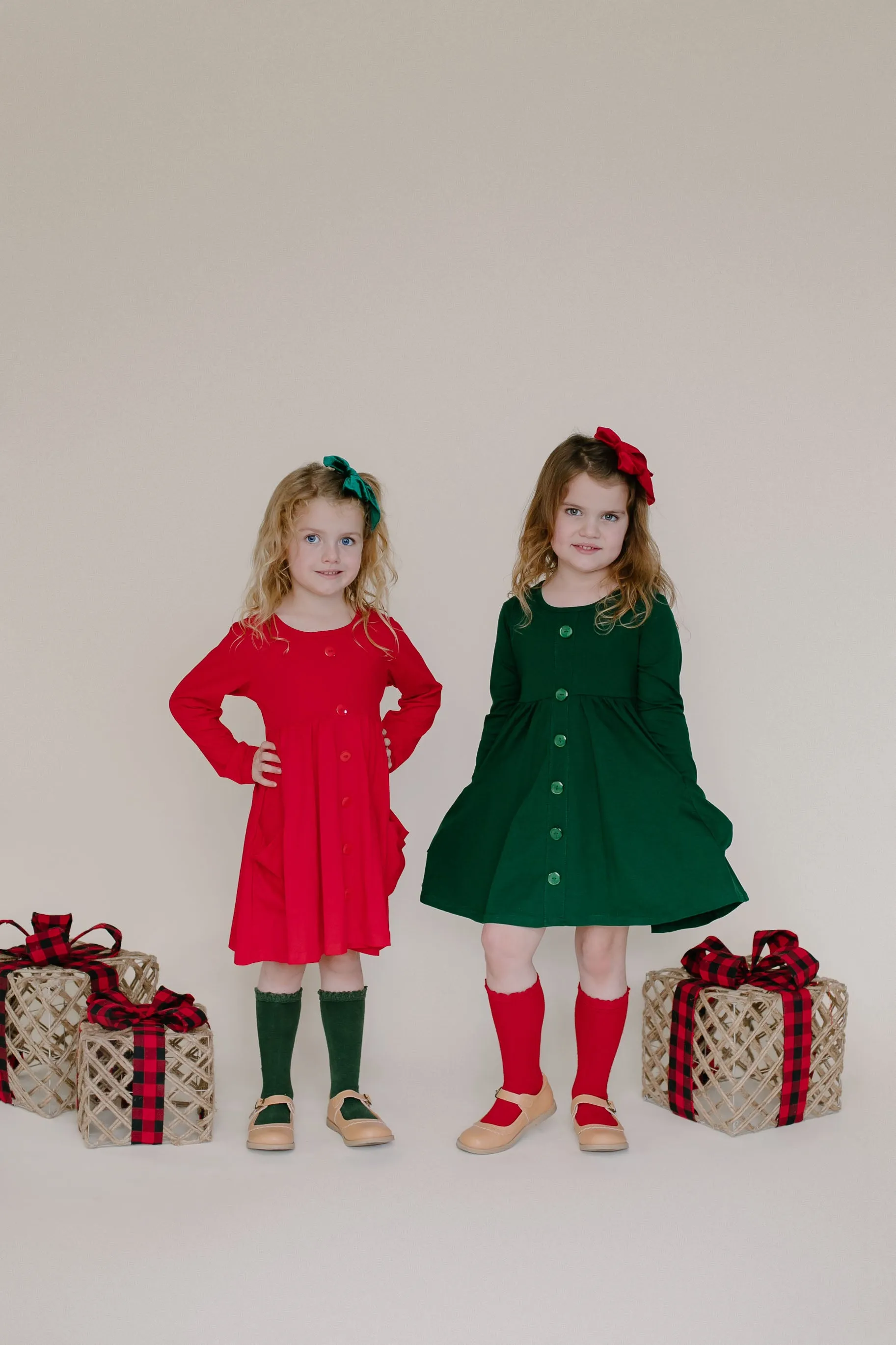 GREEN BUTTONED WITH POCKET TWIRL DRESS
