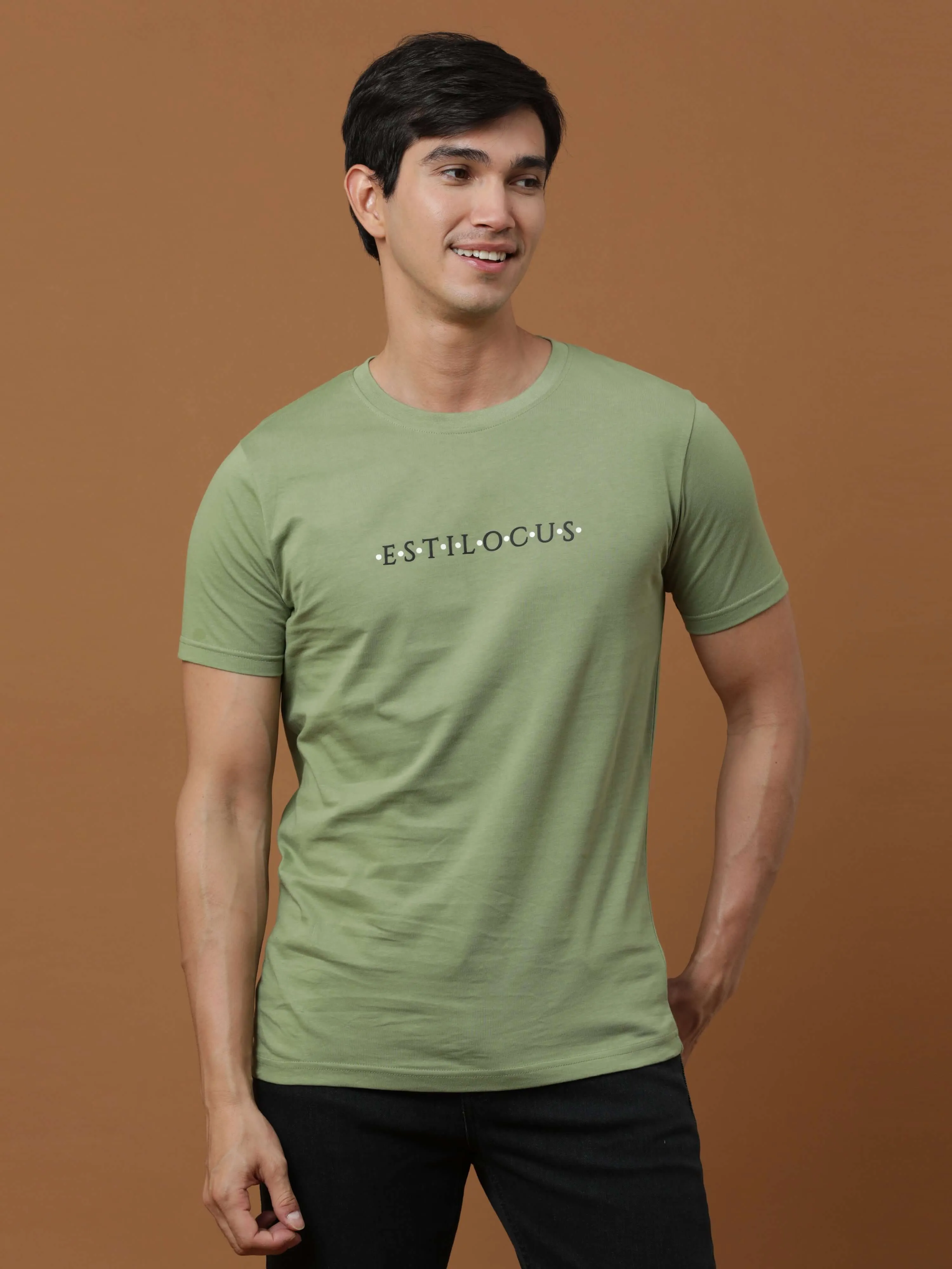 Green Luminescent Printed T Shirt