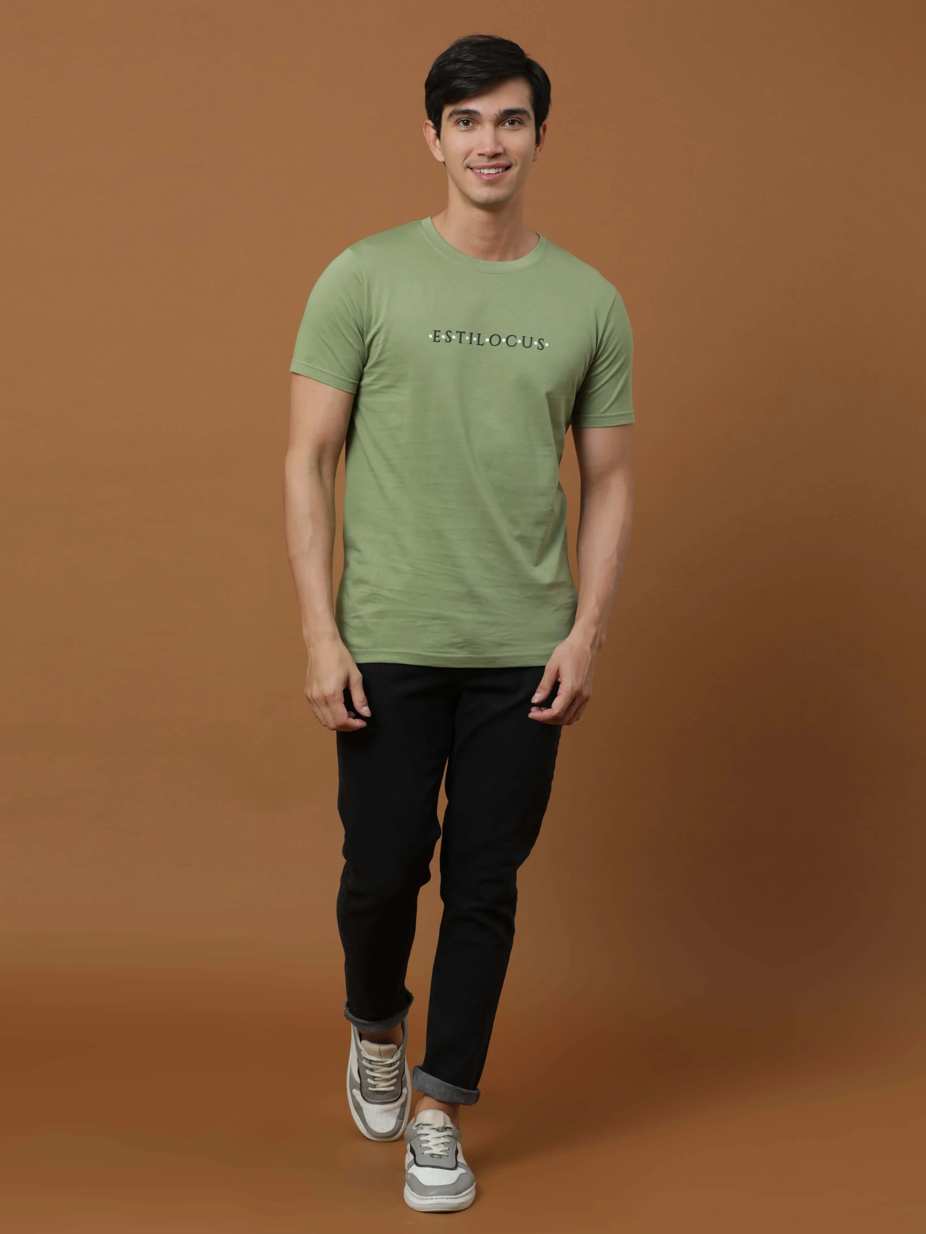 Green Luminescent Printed T Shirt