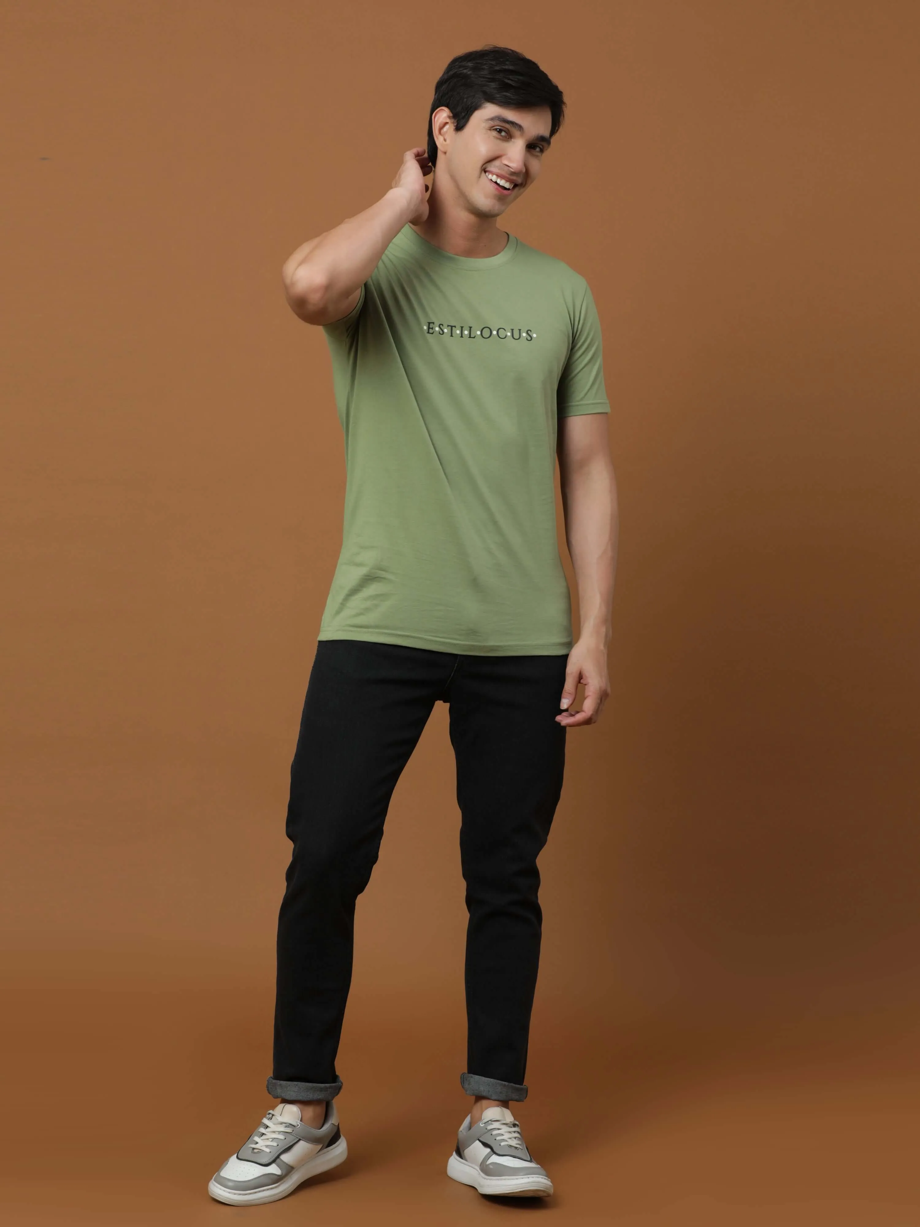 Green Luminescent Printed T Shirt