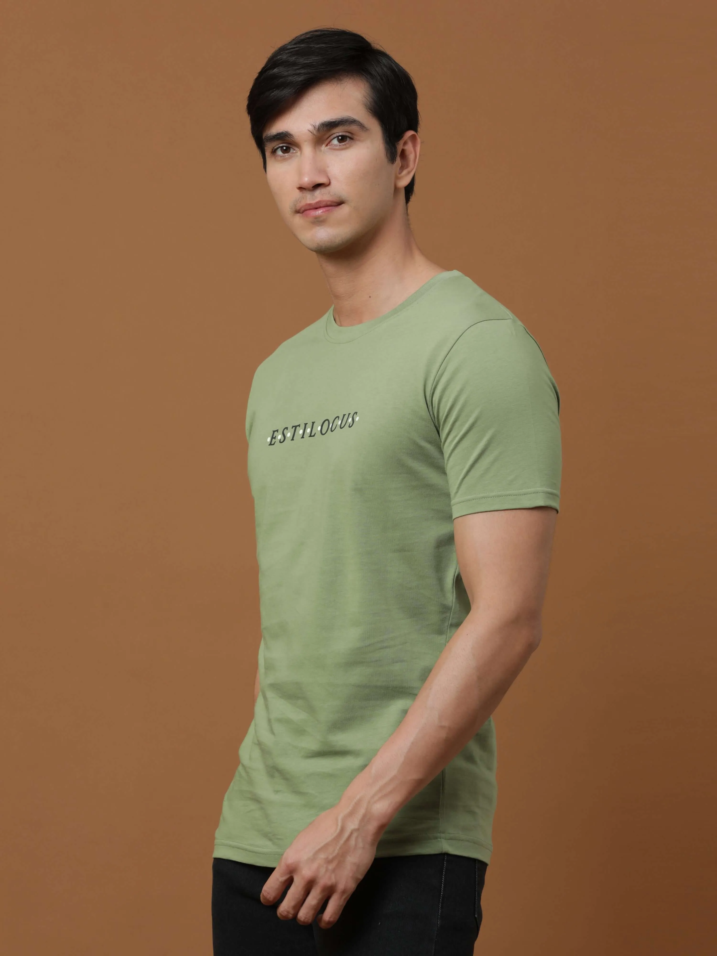 Green Luminescent Printed T Shirt