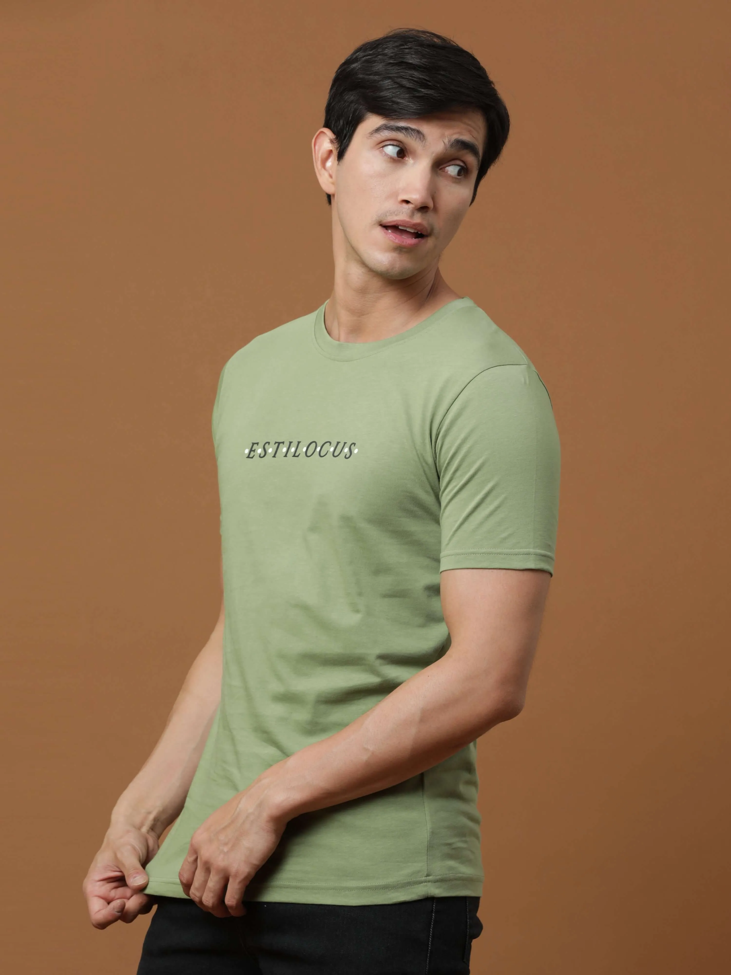 Green Luminescent Printed T Shirt