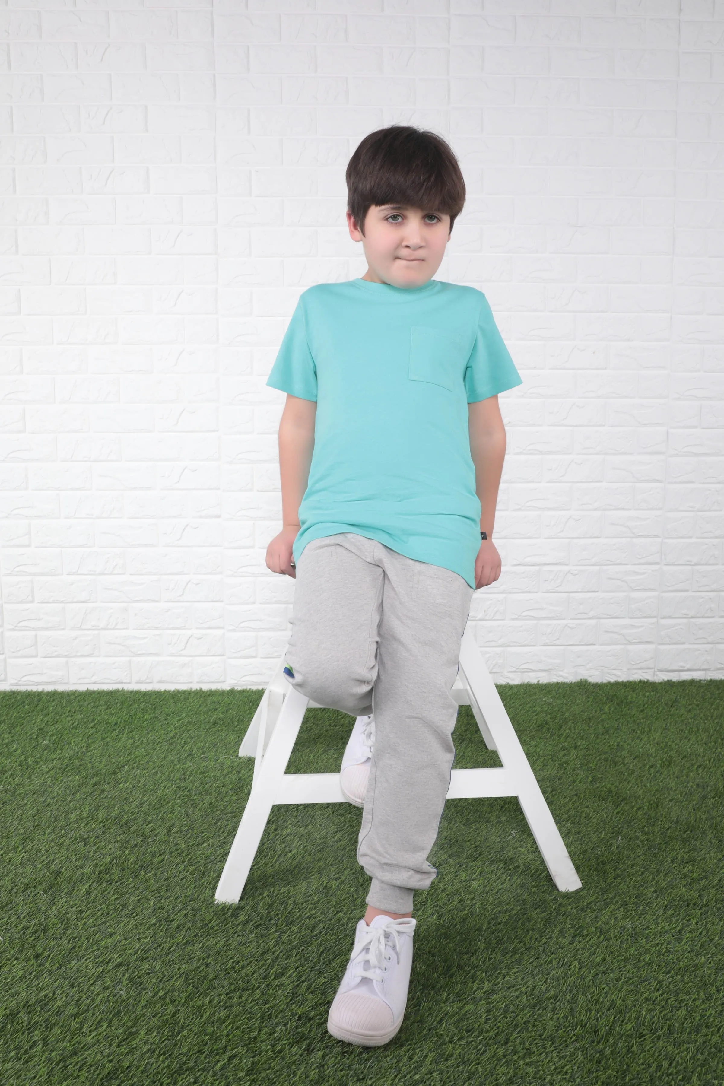 Grey Round-neck T-shirt