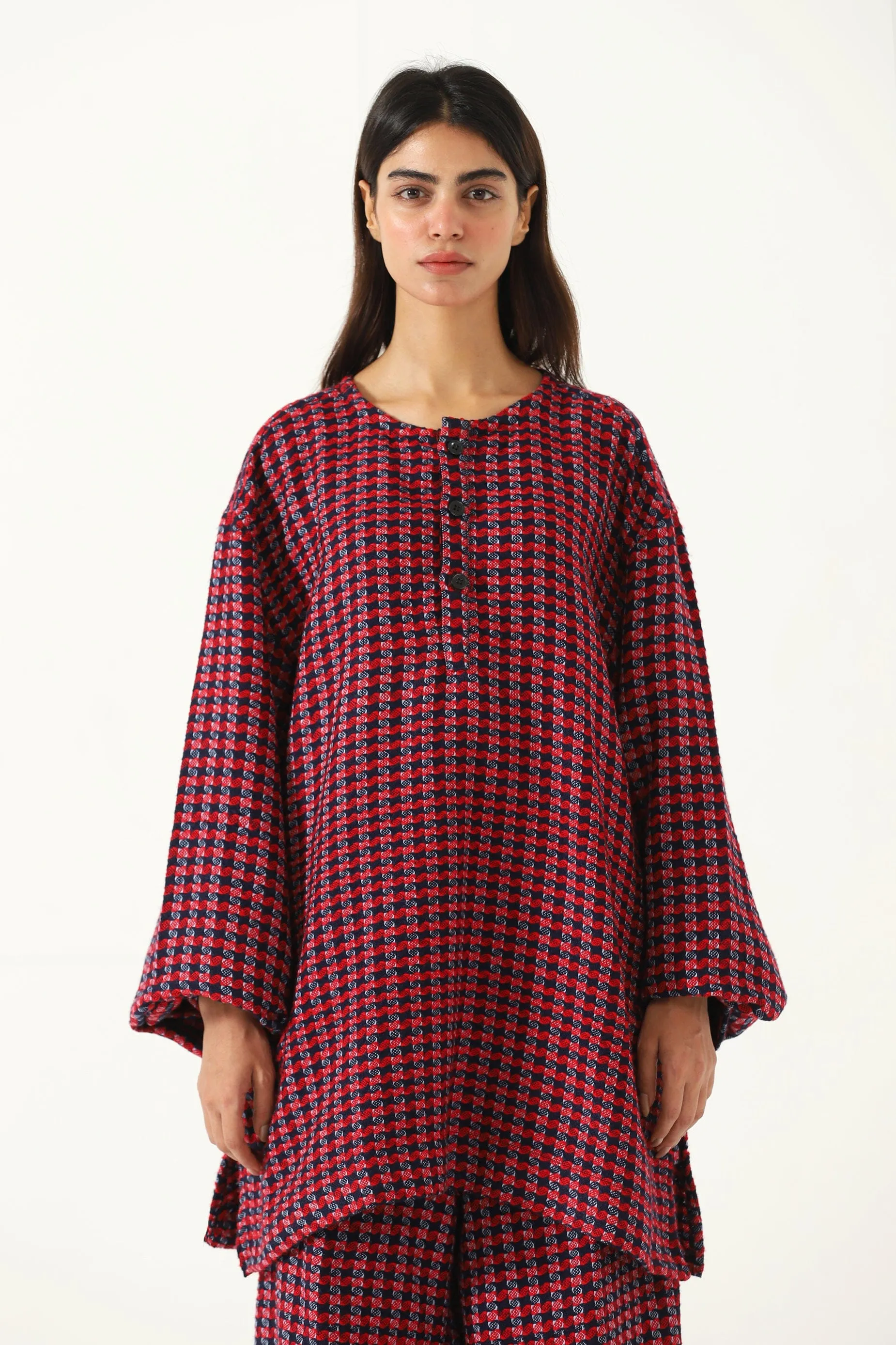 HANDWOVEN PLAID COTTON SHIRT