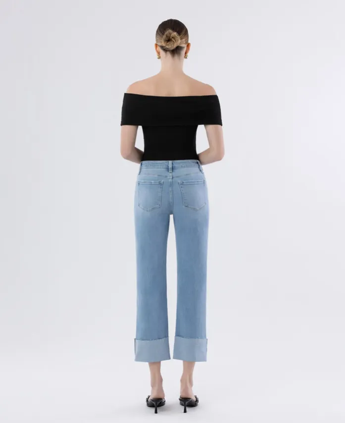 High Rise cuffed straight jean - Vervet