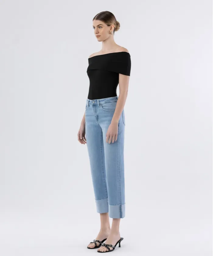 High Rise cuffed straight jean - Vervet