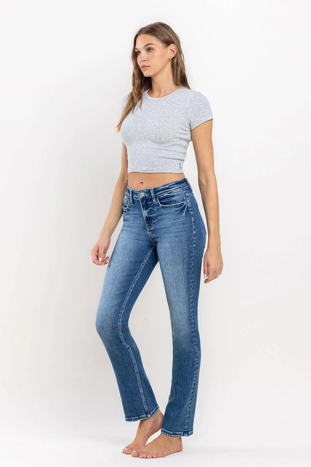 HIGH RISE LONG SLIM STRAIGHT JEANS T6201