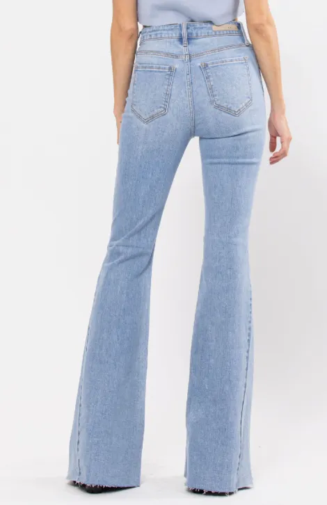 High Rise Side Insert Flare Jean
