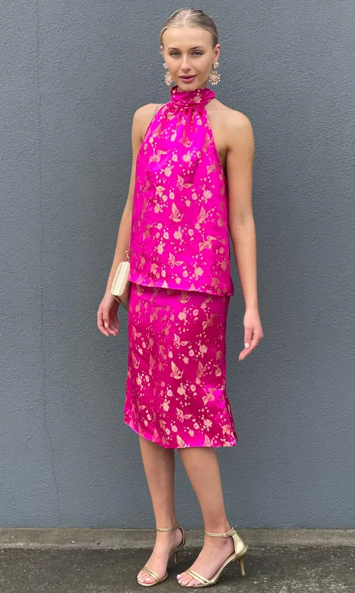 Hoss Madame Butterfly Pink Halter