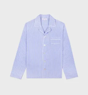 Hotel du Cap Cursive Pyjama Top - Blue Striped