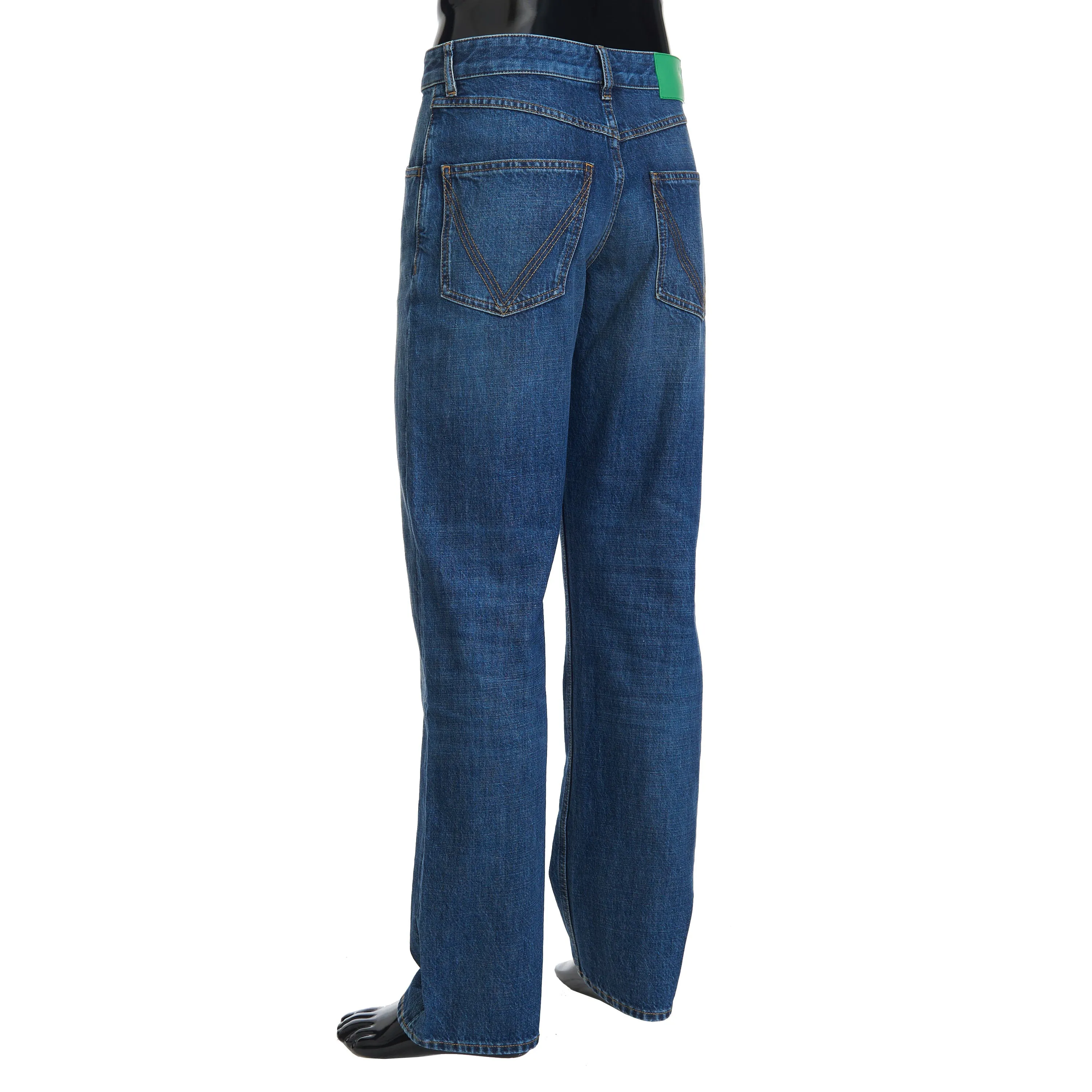Indigo Blue Medium Washed Straight Denim Jeans