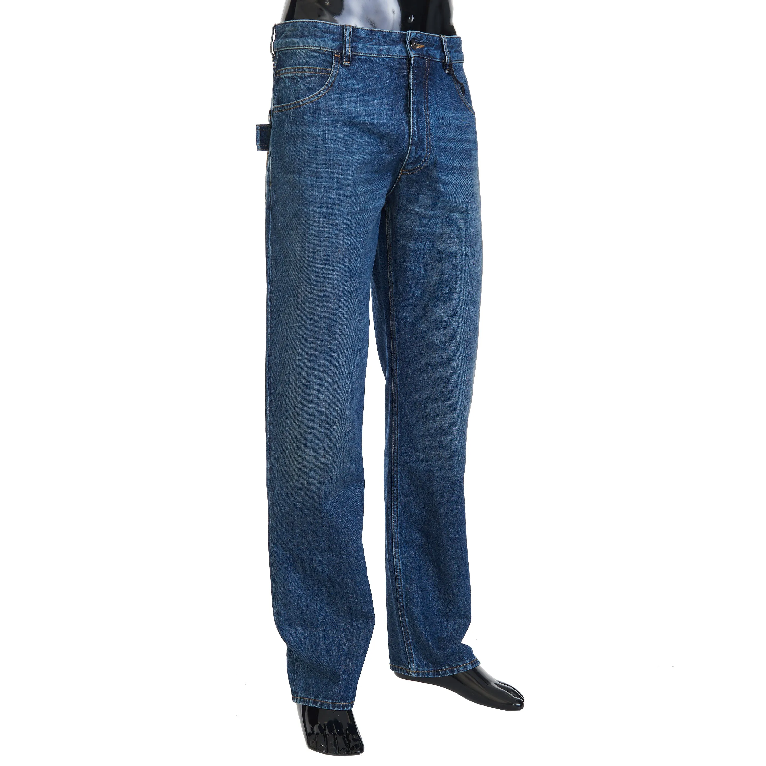 Indigo Blue Medium Washed Straight Denim Jeans