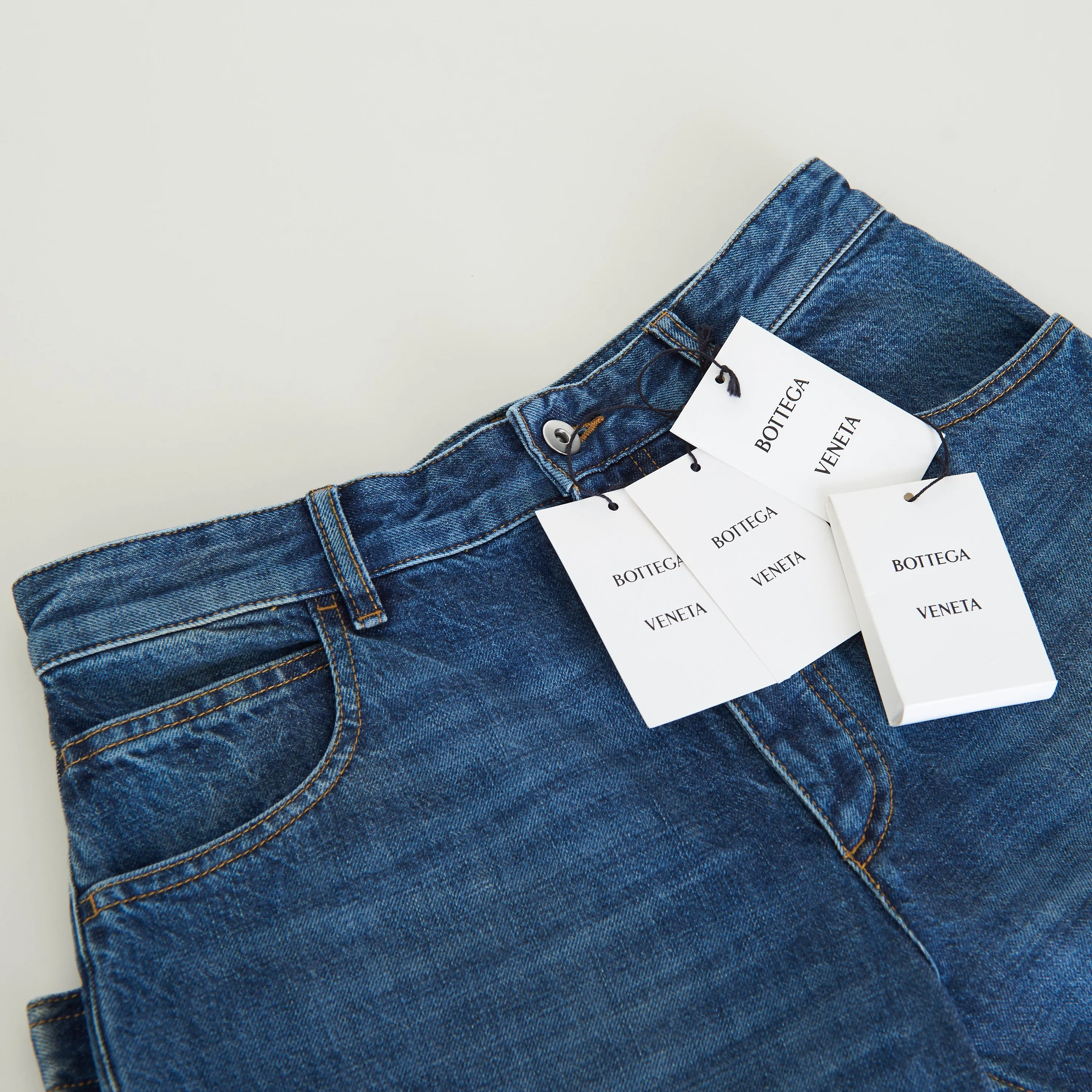 Indigo Blue Medium Washed Straight Denim Jeans