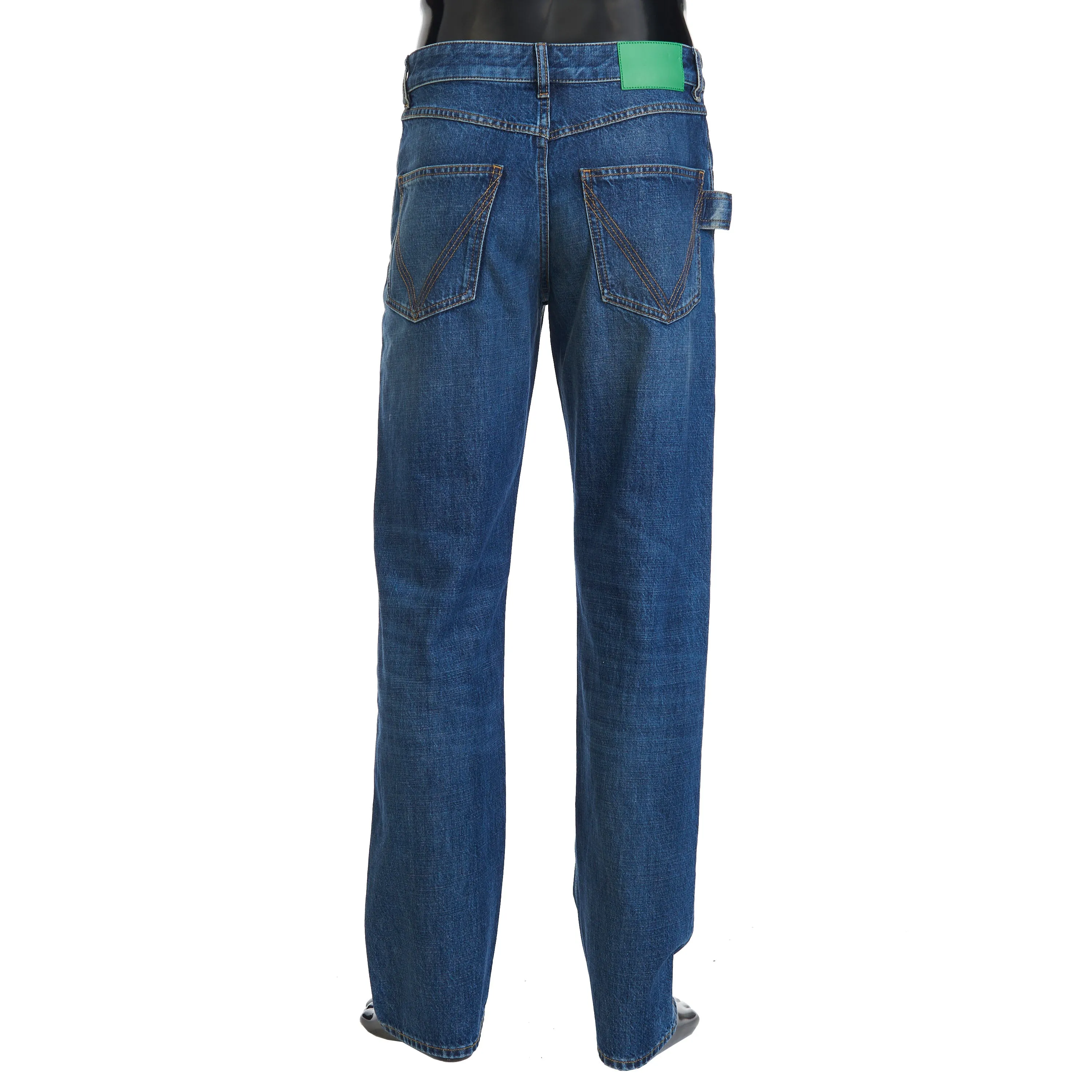 Indigo Blue Medium Washed Straight Denim Jeans