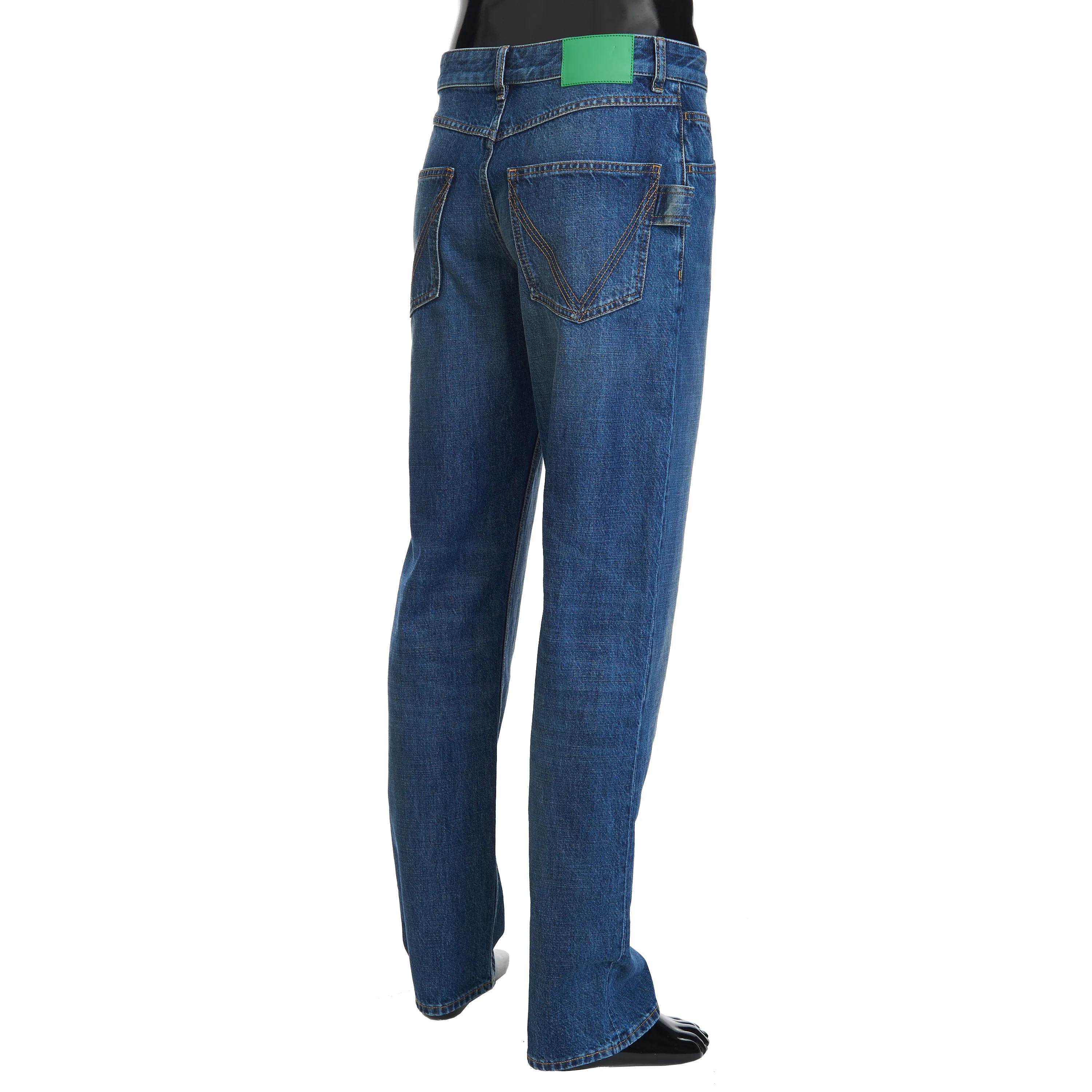 Indigo Blue Medium Washed Straight Denim Jeans