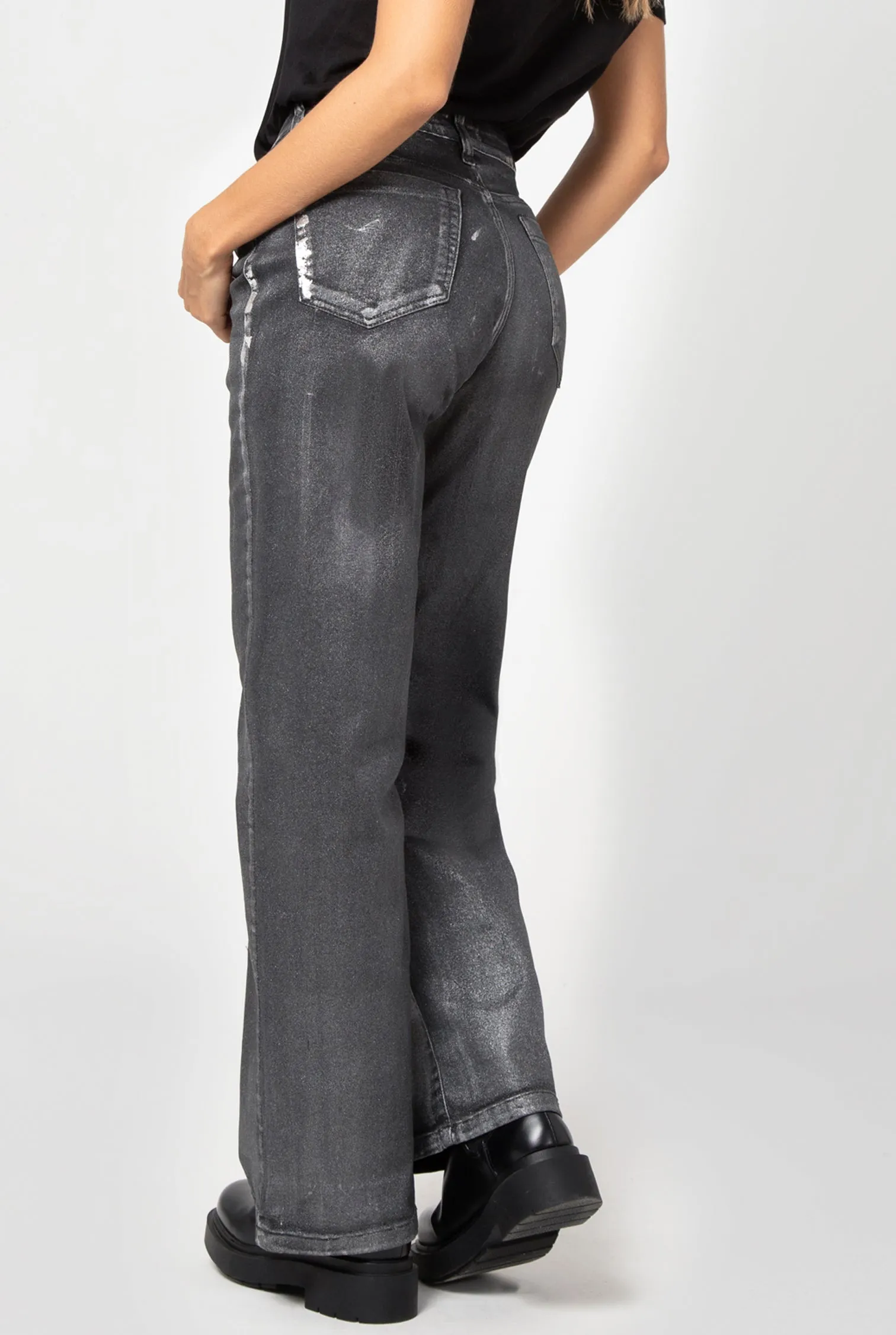JEAN DAMA WIDE LEG PLATEADO RF 9723