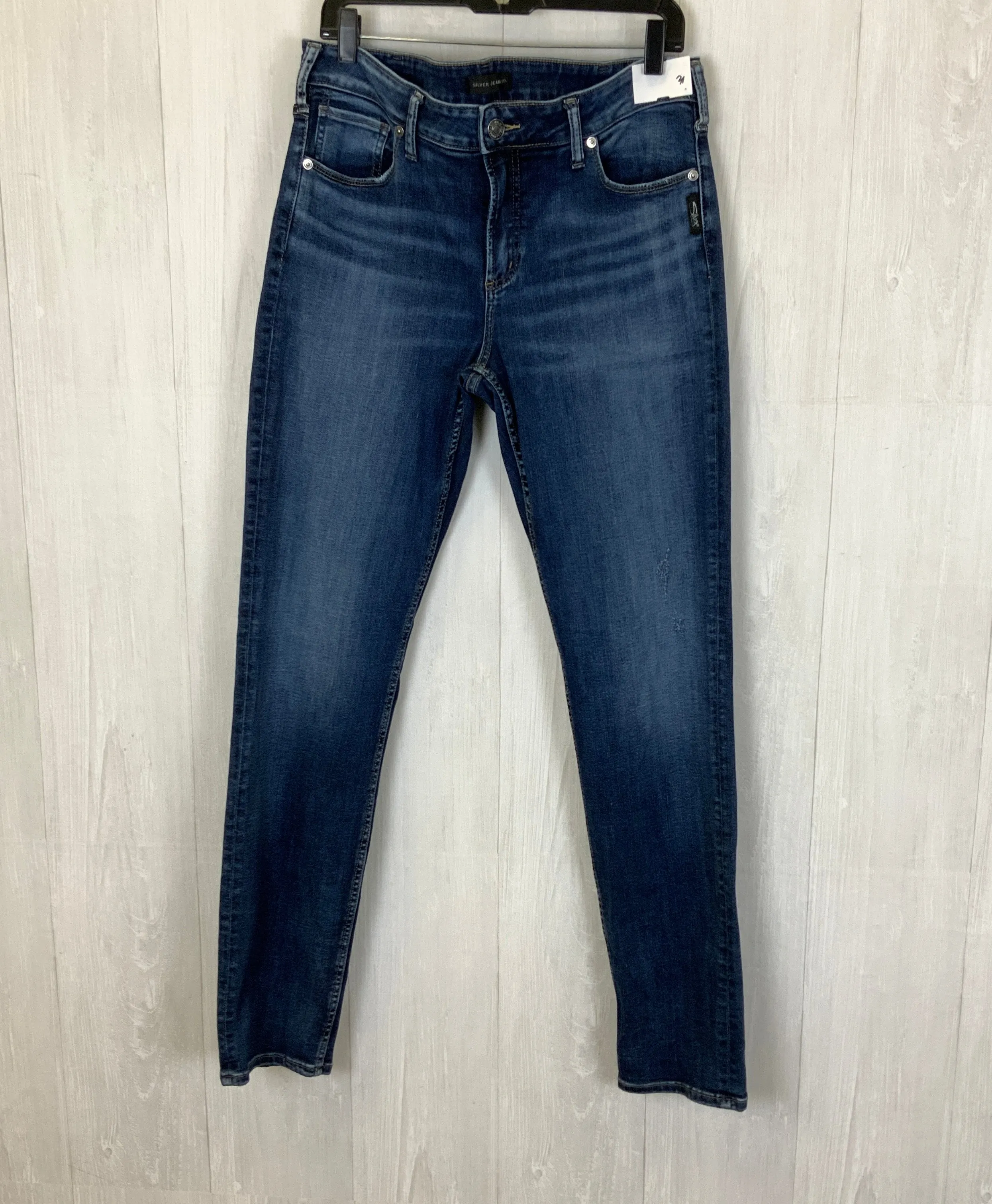 Jeans Skinny By Silver In Blue Denim, Size: 16
