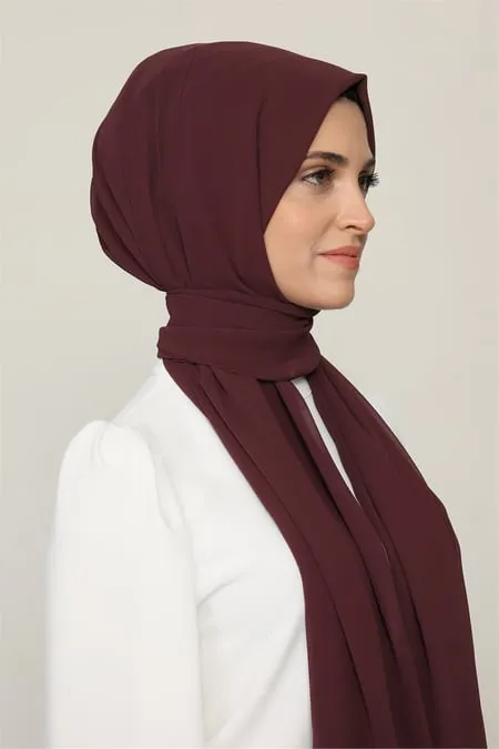 Karaca Crepe Lux Chiffon Hijab - Maroon
