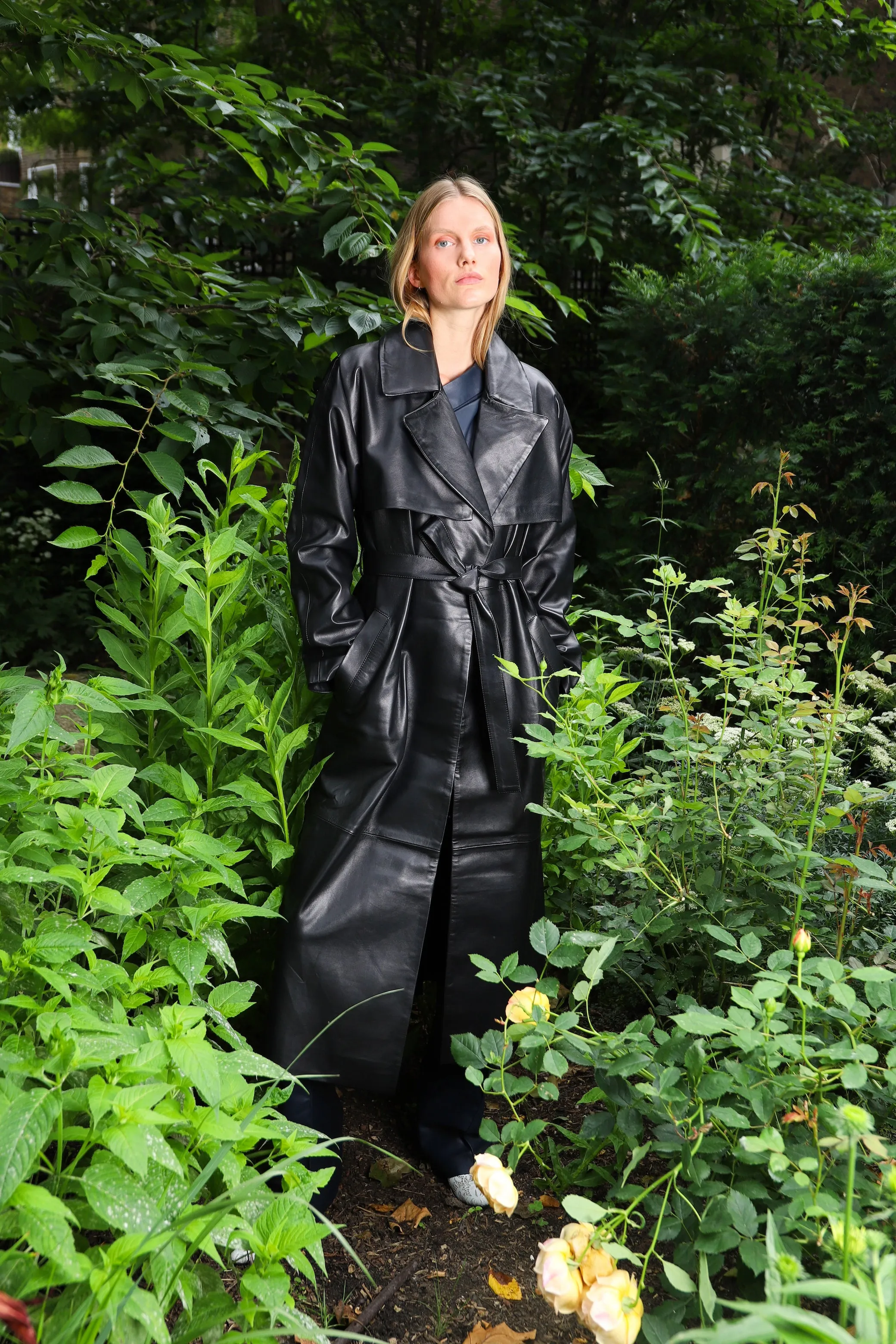 Karla LEATHER TRENCH - BLACK MATTE