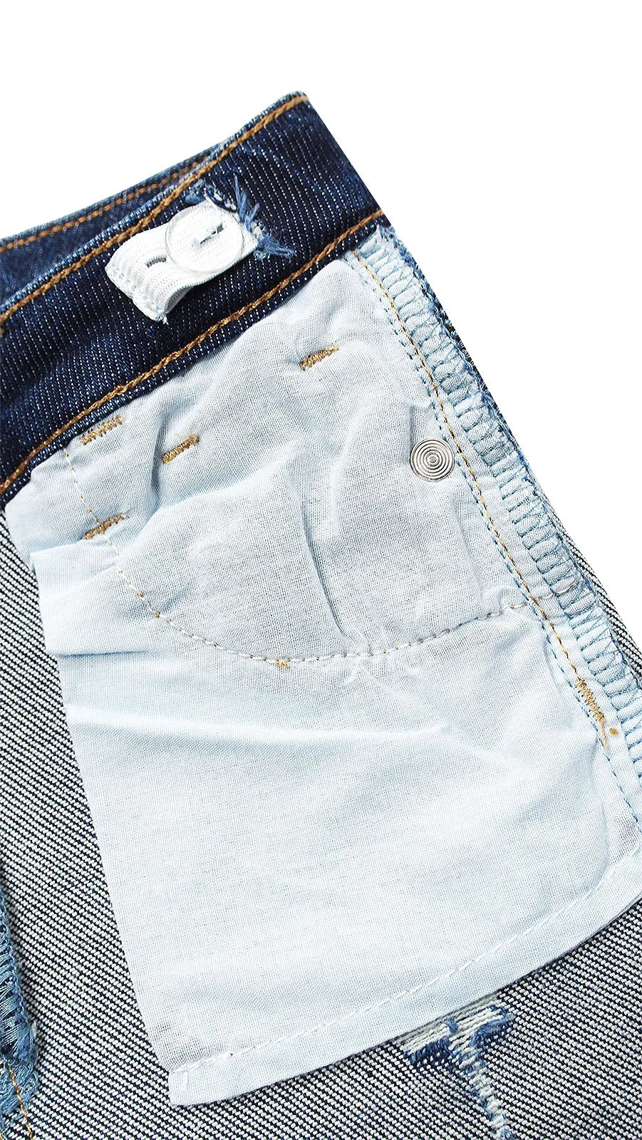 Kids Ripped Holes Patched Fashion Elastic Band Slim Jeans