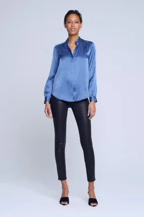 L'Agence Bianca Band Collar Blouse