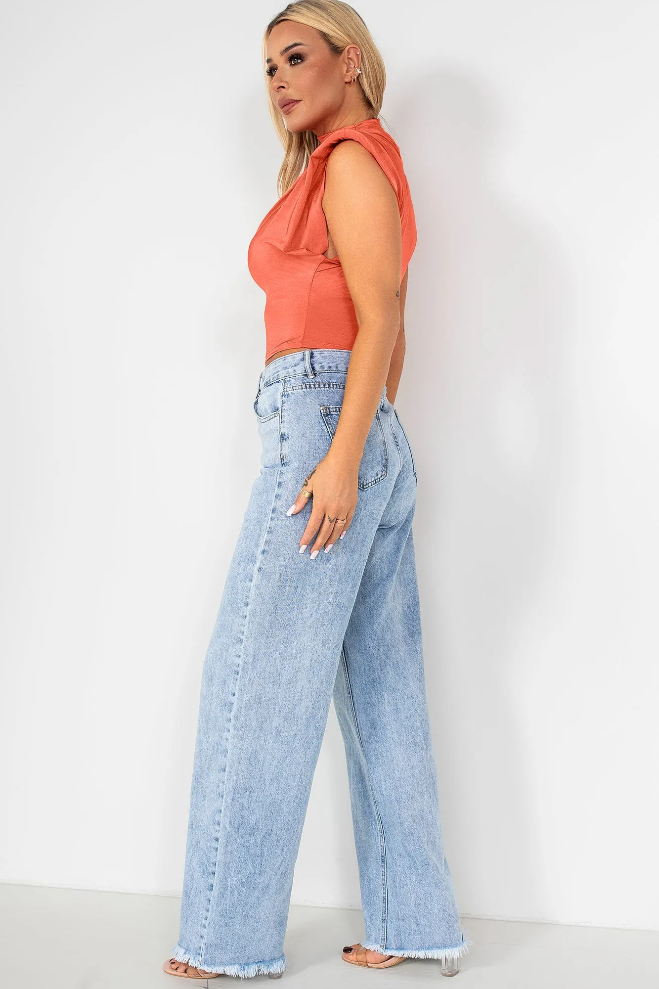 Lainey Orange Slinky Top