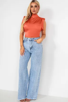 Lainey Orange Slinky Top