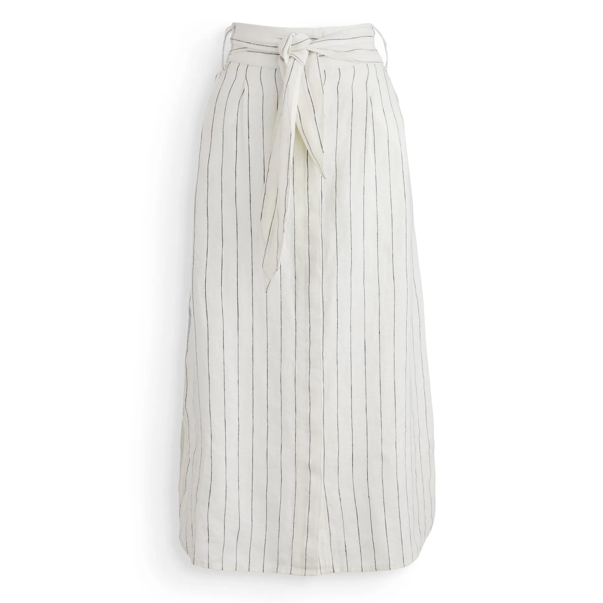 Linen Button Front Skirt