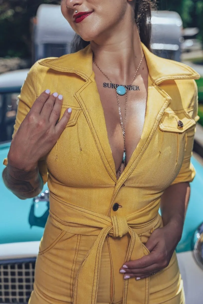 Little Diva Romper - Yellow Denim