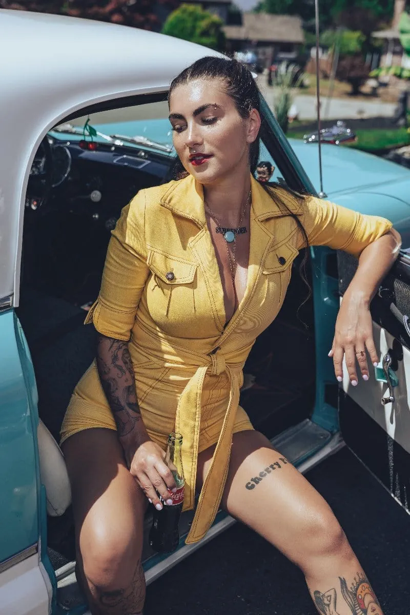 Little Diva Romper - Yellow Denim