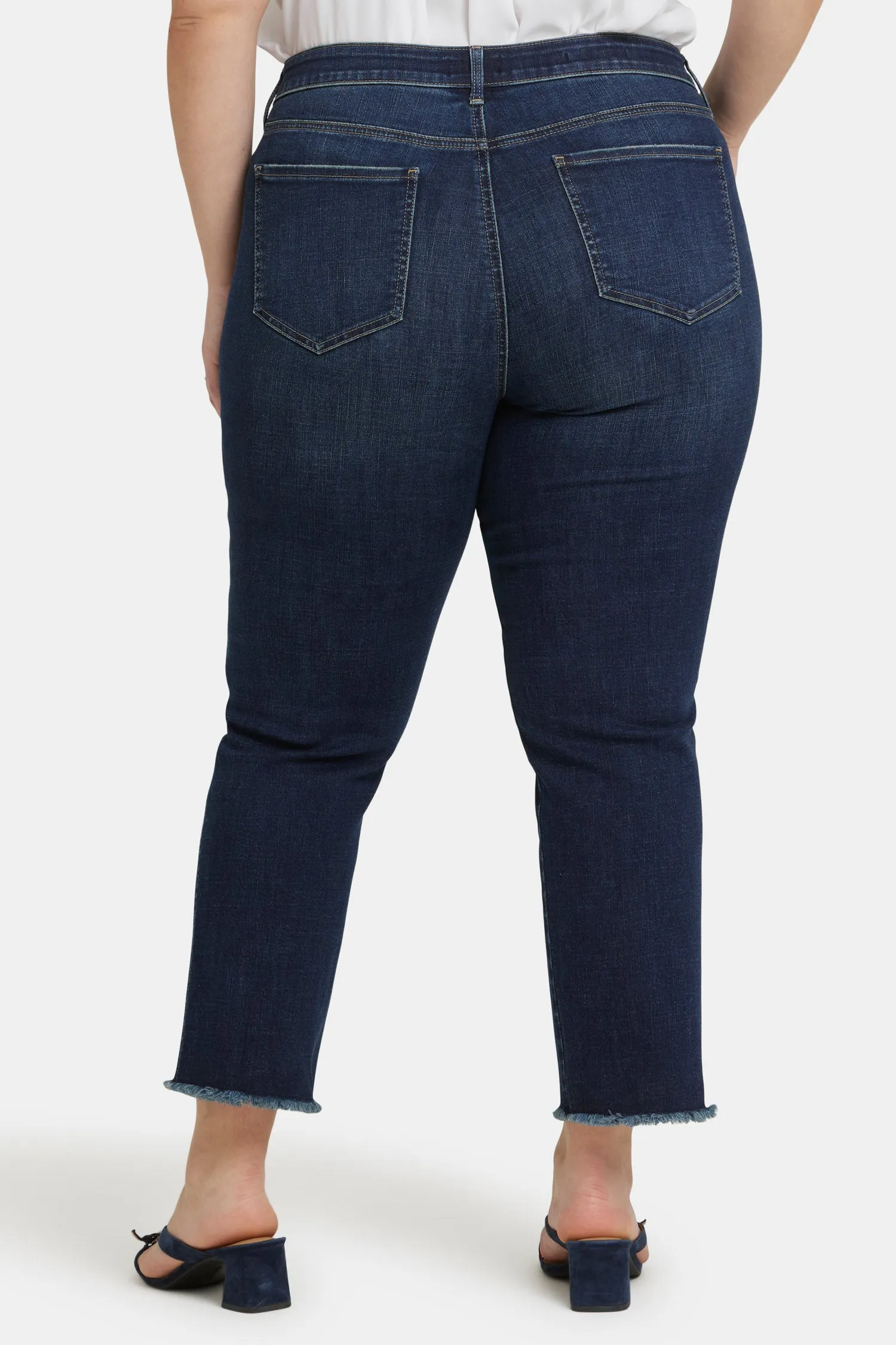 Marilyn Straight Ankle Jeans In Plus Size - Lotus Gardens
