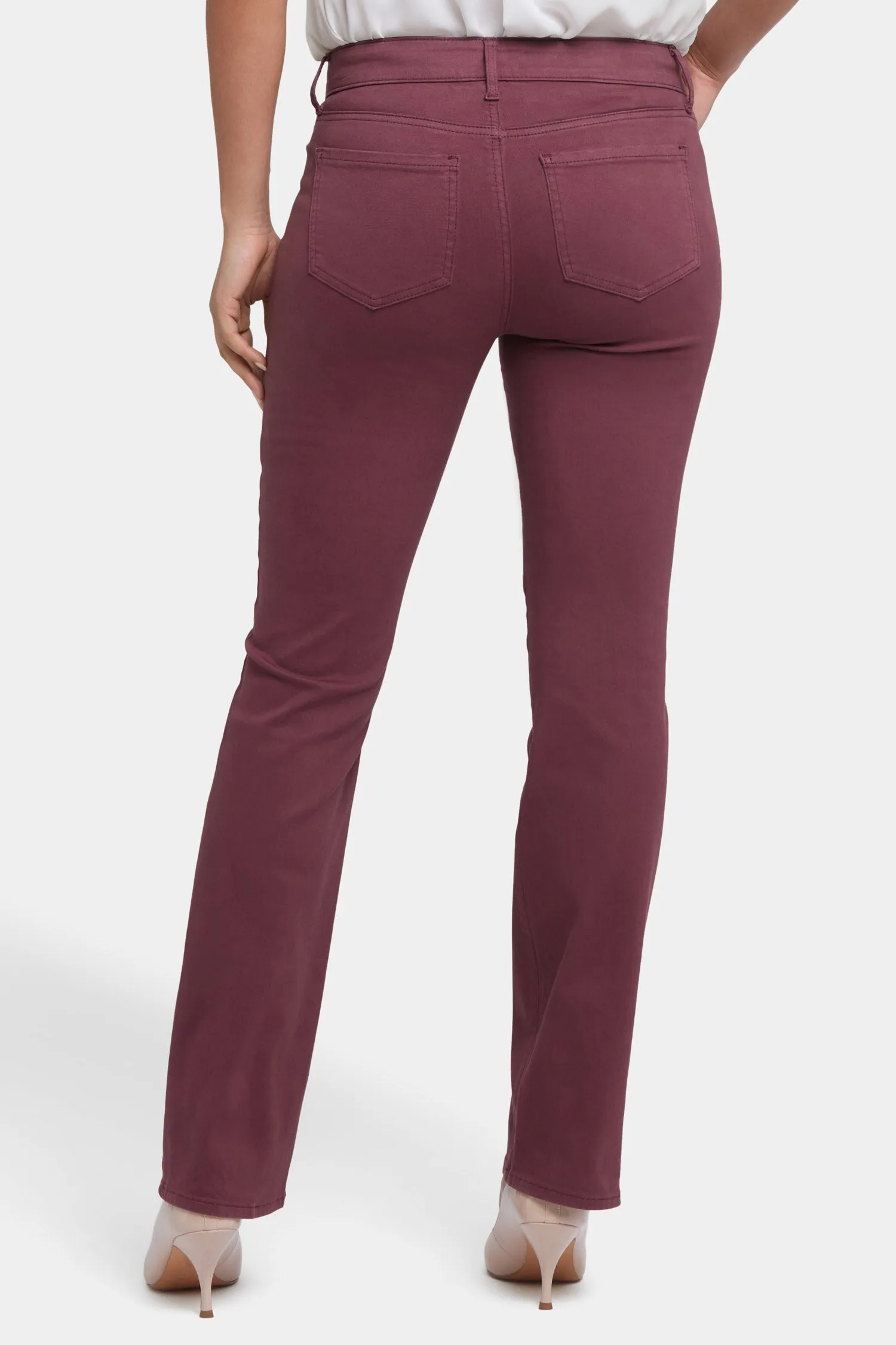 Marilyn Straight Jeans In Petite - Dark Cherry