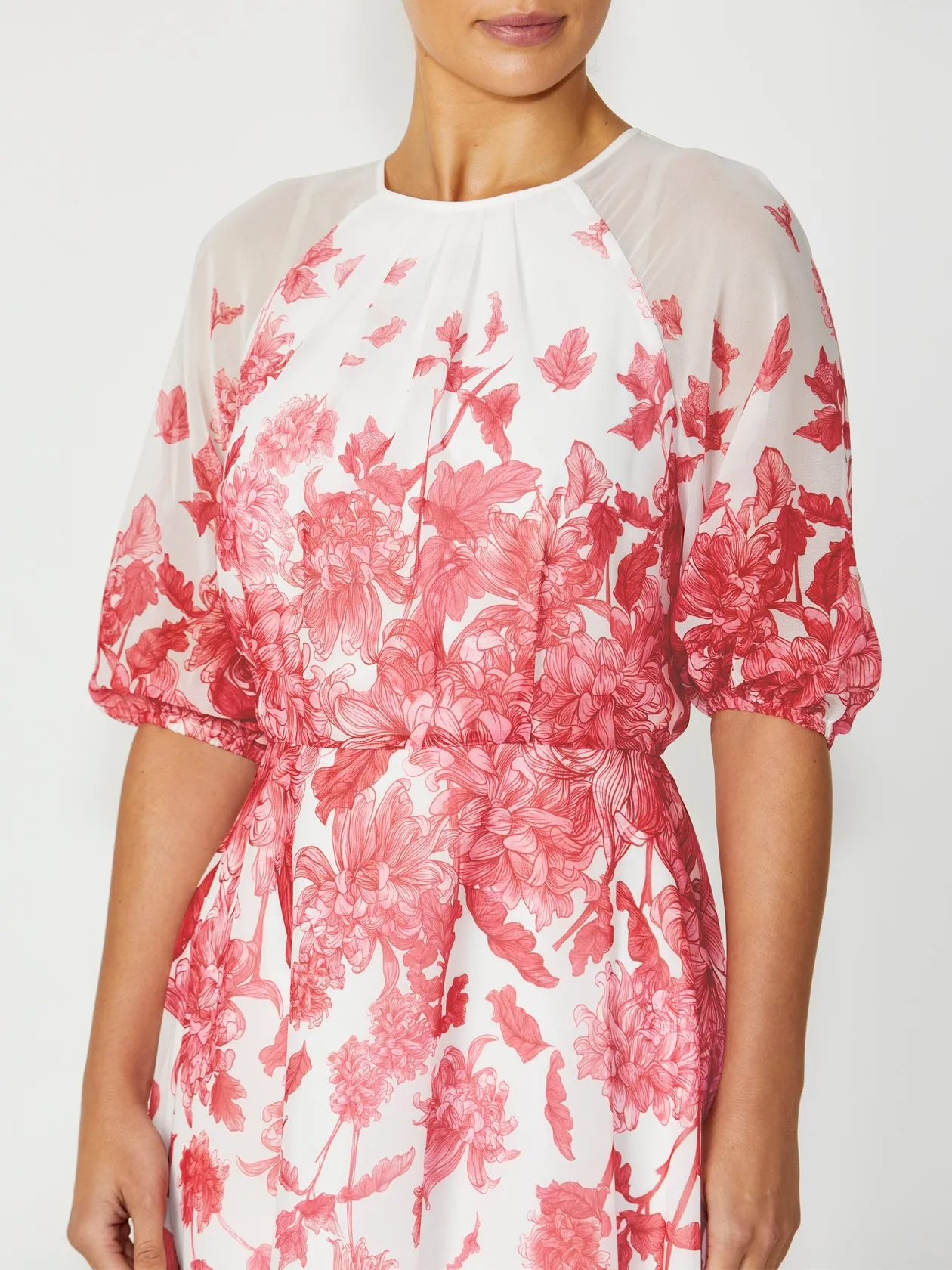 Marita Printed Chiffon Dress