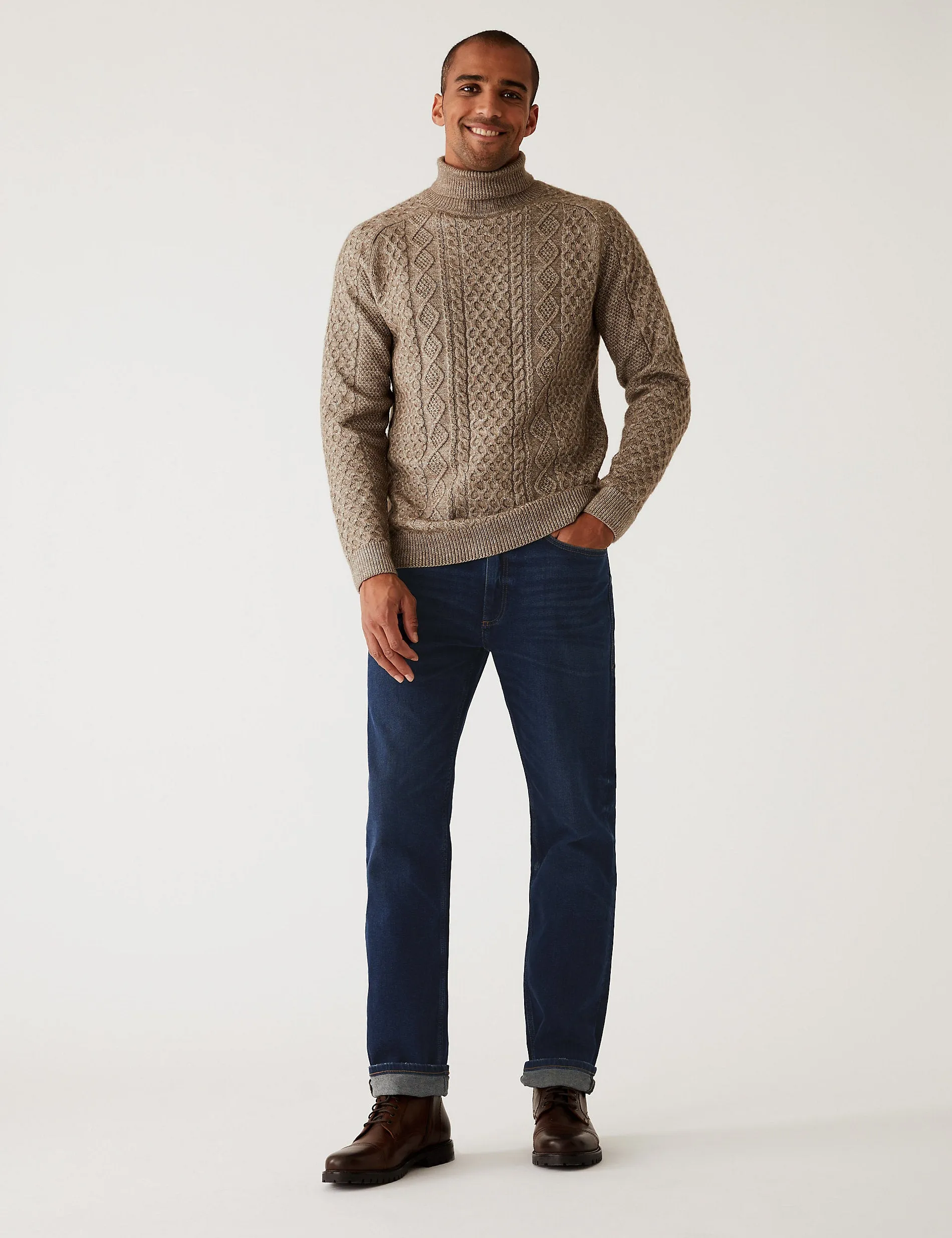 Marks & Spencer Vintage Straight Fit Stretch Jeans, Indigo