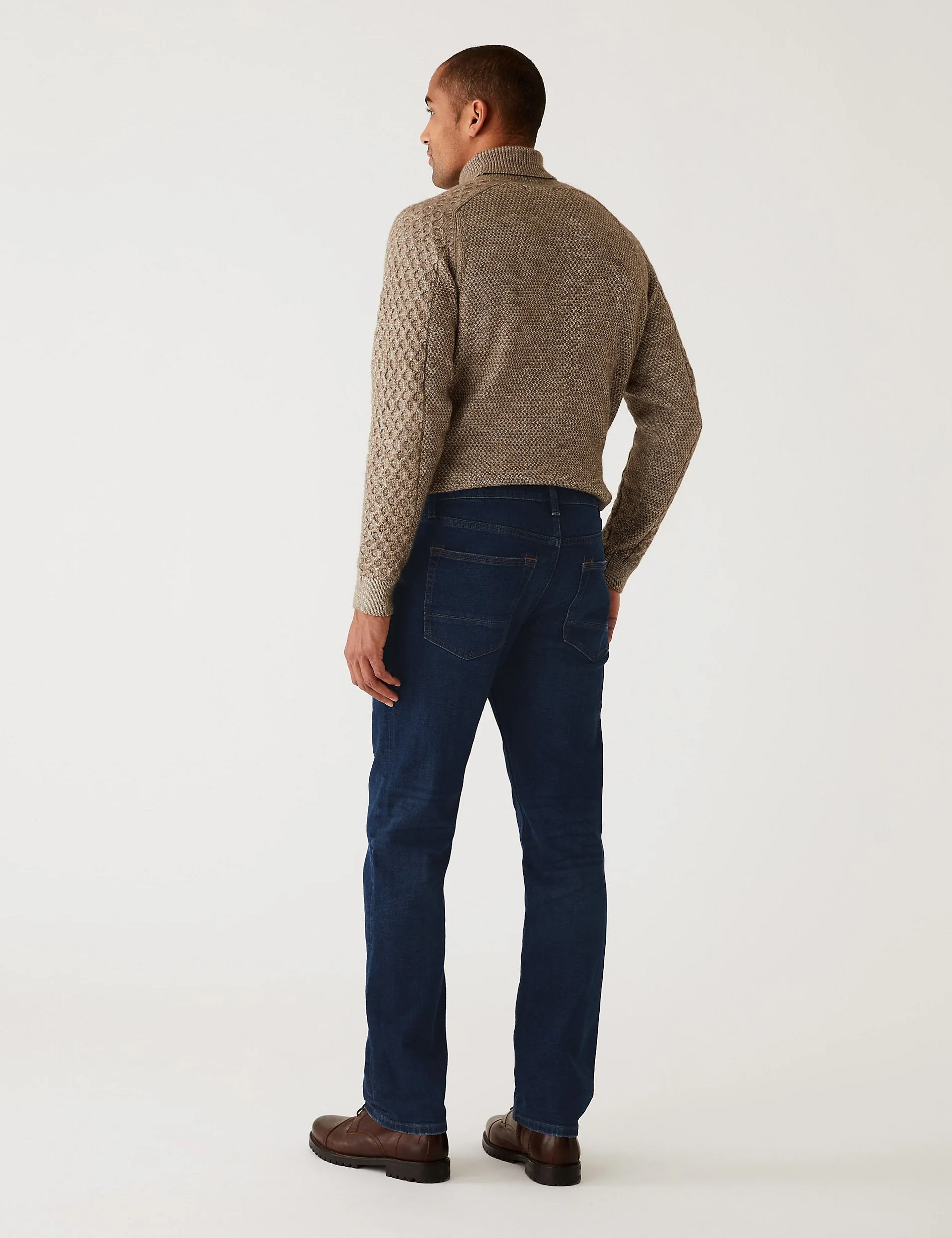 Marks & Spencer Vintage Straight Fit Stretch Jeans, Indigo