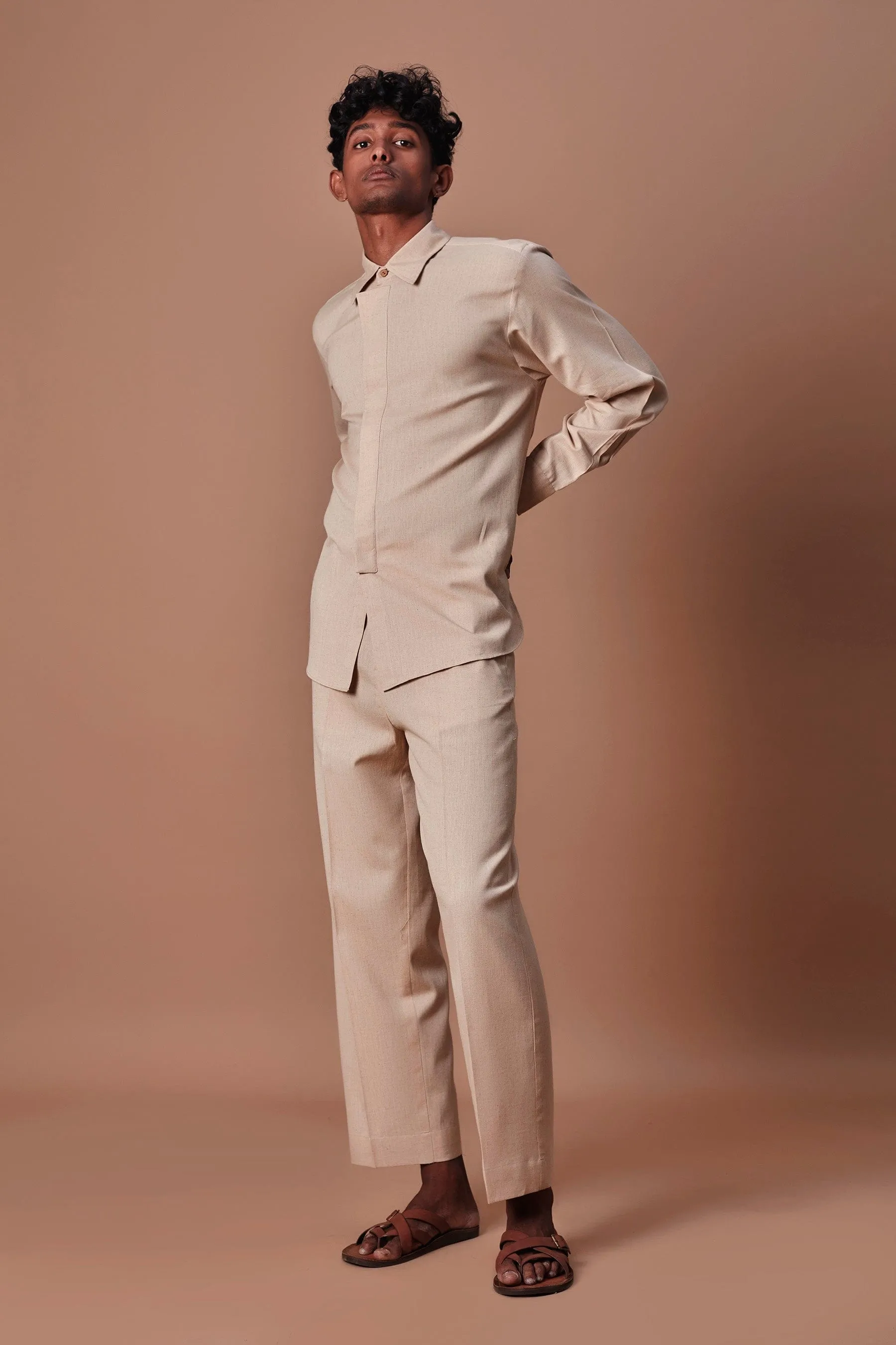 Mati Men's Beige Placket Shirt