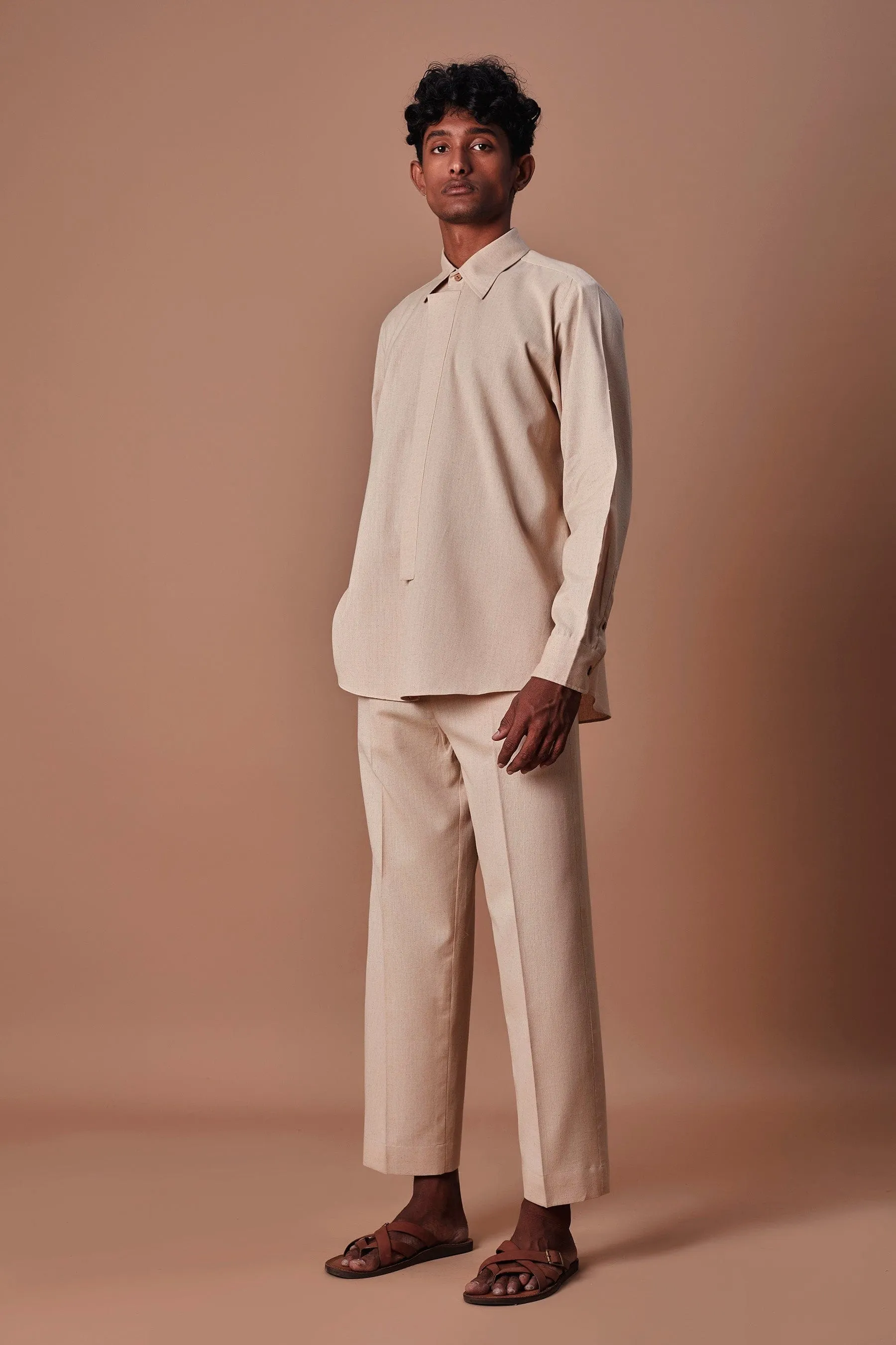 Mati Men's Beige Placket Shirt
