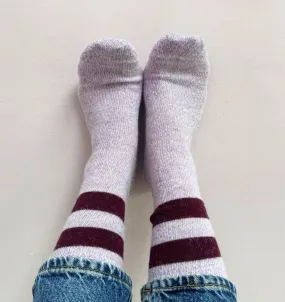 Merino & Alpaca stripe sock [Lilac]