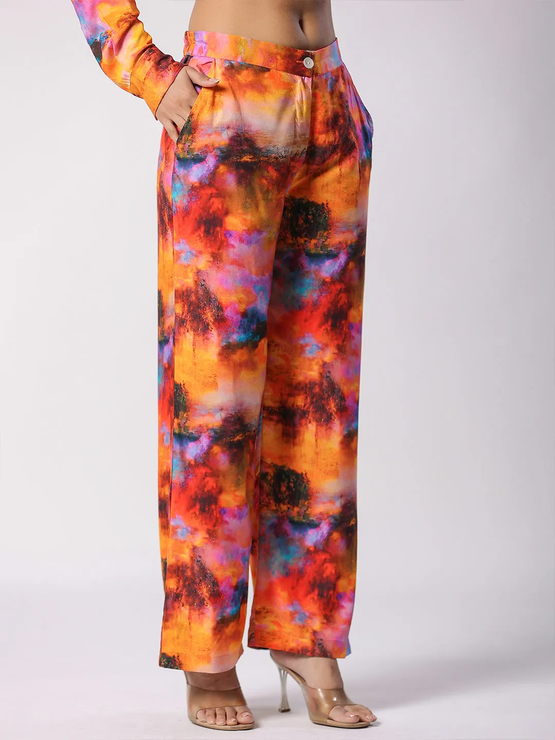 Multi Chromachic-Hue Printed Modal Co-ord Set